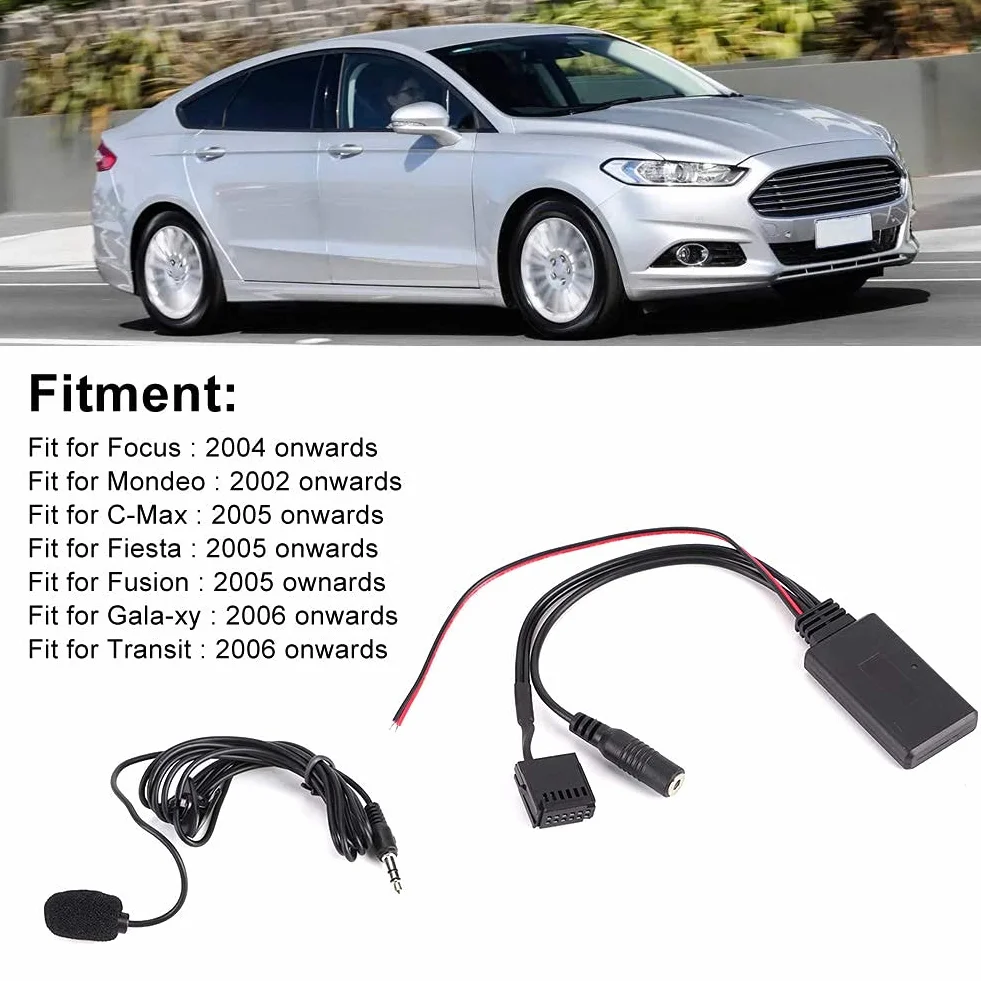 adattatore-KIMISS Adattatore audio Bluetooth, adattatore per cavo AUX-IN Bluetooth do automatycznego mikrofonu dla chiamatu w vivavoce dla Forda Focusa 6000CD