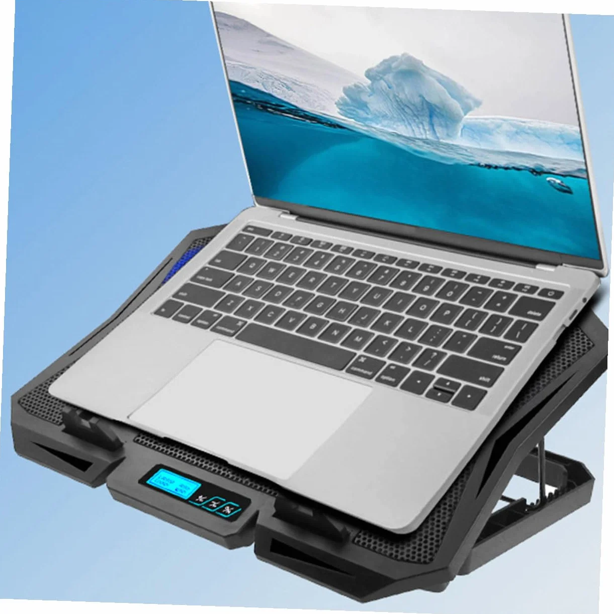 Regulowany Stojak pod Laptop z Wentylatorem Chłodzącym Stabilna Podstawka Pc Cooler z Portem USB Przenośny i Cichy Laptop Fan Cooling Pad Idealny Do Pracy i Podróży