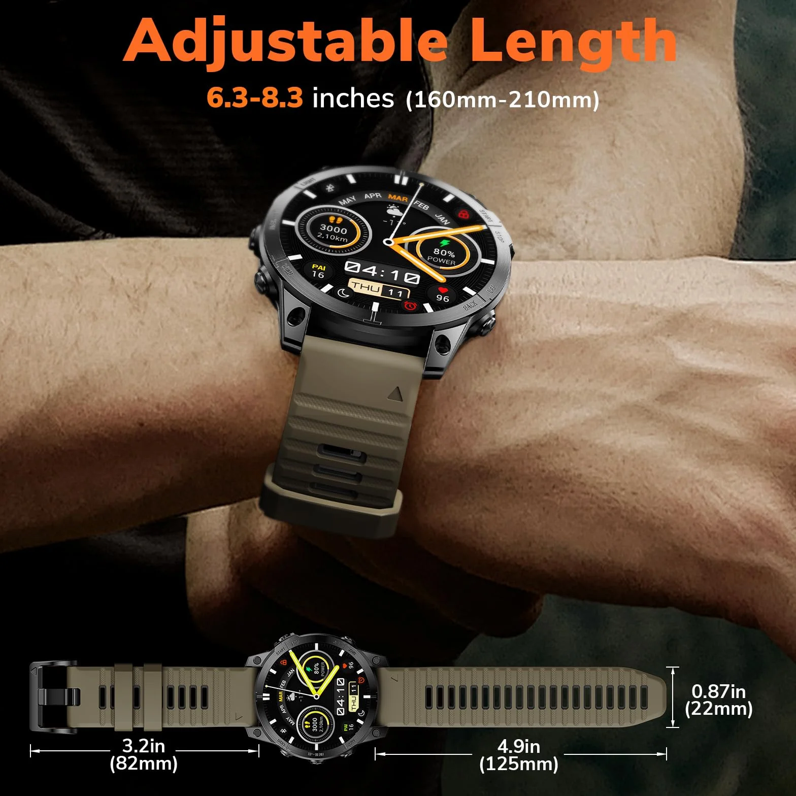 Wygodny i wodoodporny silikonowy pasek kompatybilny z Garmin Quickfit 22 mm/26 mm