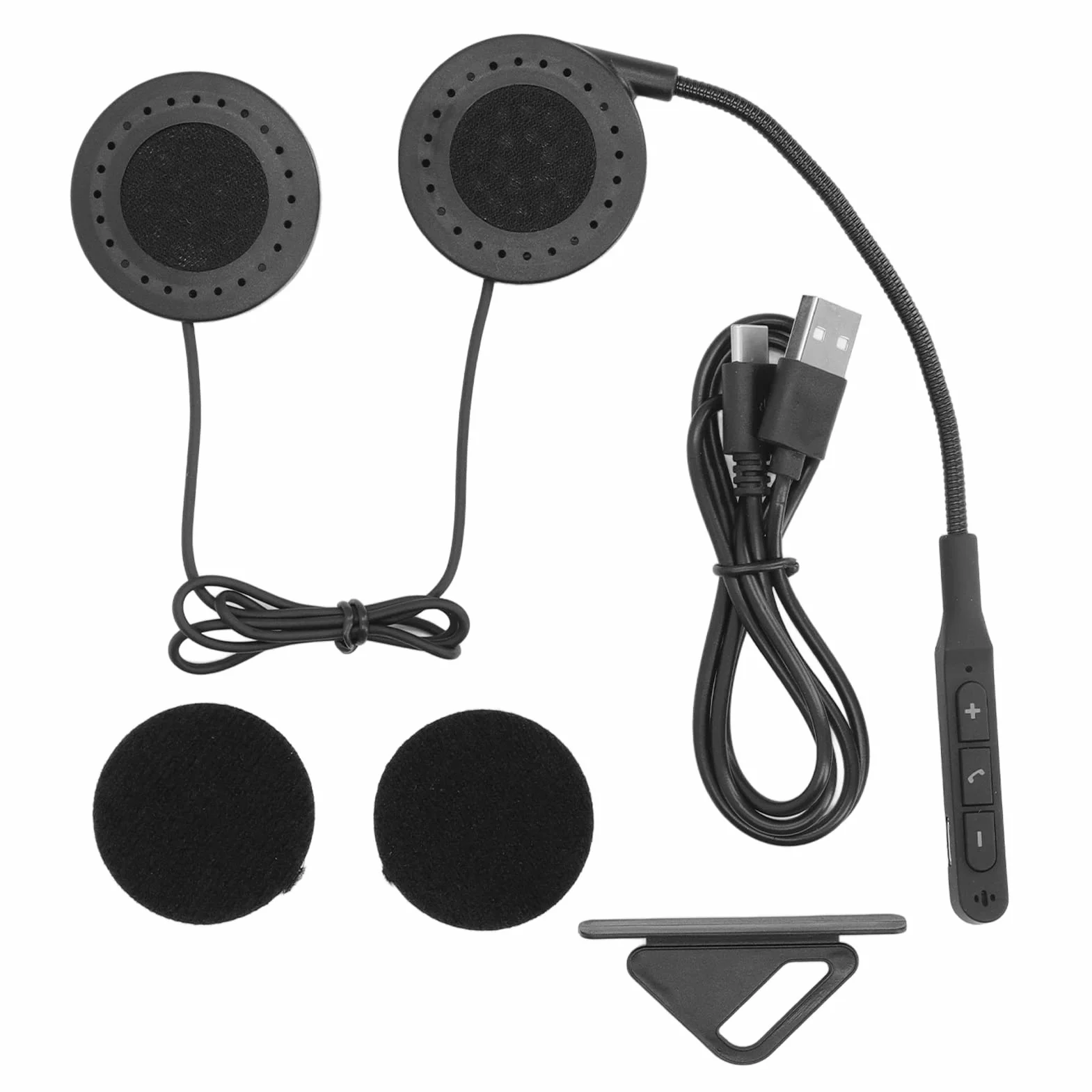 Zestaw Słuchawkowy Bluetooth do Kasku Motocyklowego, Wodoodporny Zestaw Głośnomówiący Muzyka Sterowanie Połączeniami Bluetooth 5.0