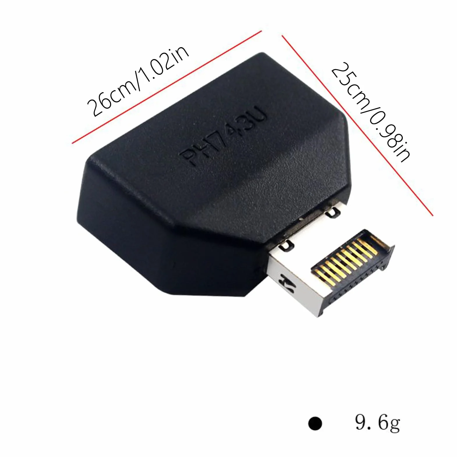 Adapter USB z dwoma przednimi portami Wewnętrzny konwerter złącza | Rozszerzenie USB 3.2E na 19P z dwoma portami do stacji transferu danych PC w biurze domowym