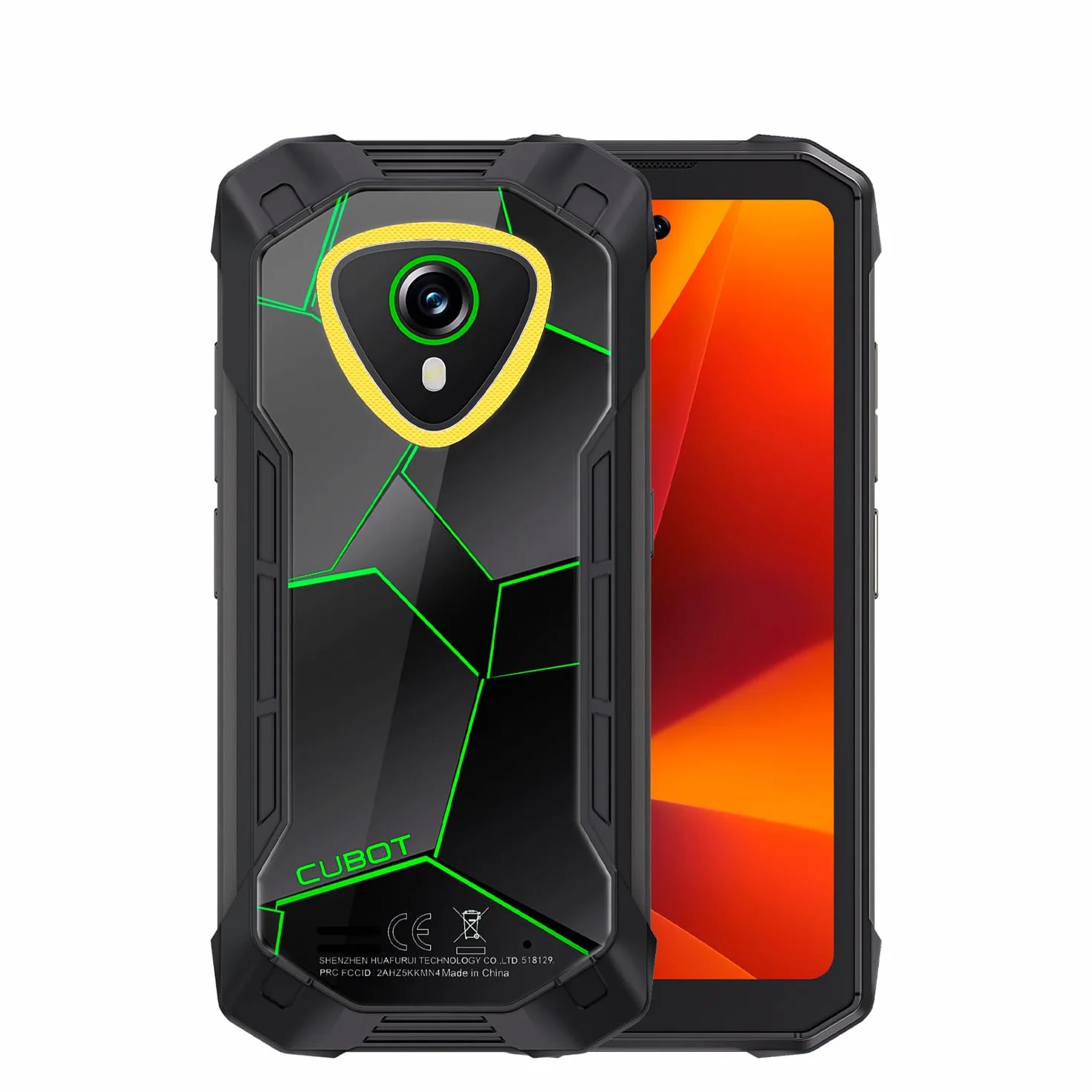KingKong Mini 4 - Wzmocniony Smartfon 4.7" HD+ 90Hz, 16GB RAM (6GB+10GB Rozs.), 128GB ROM, Aparat 48MP, Android 15, Unisoc T616, Czarny+Zielony