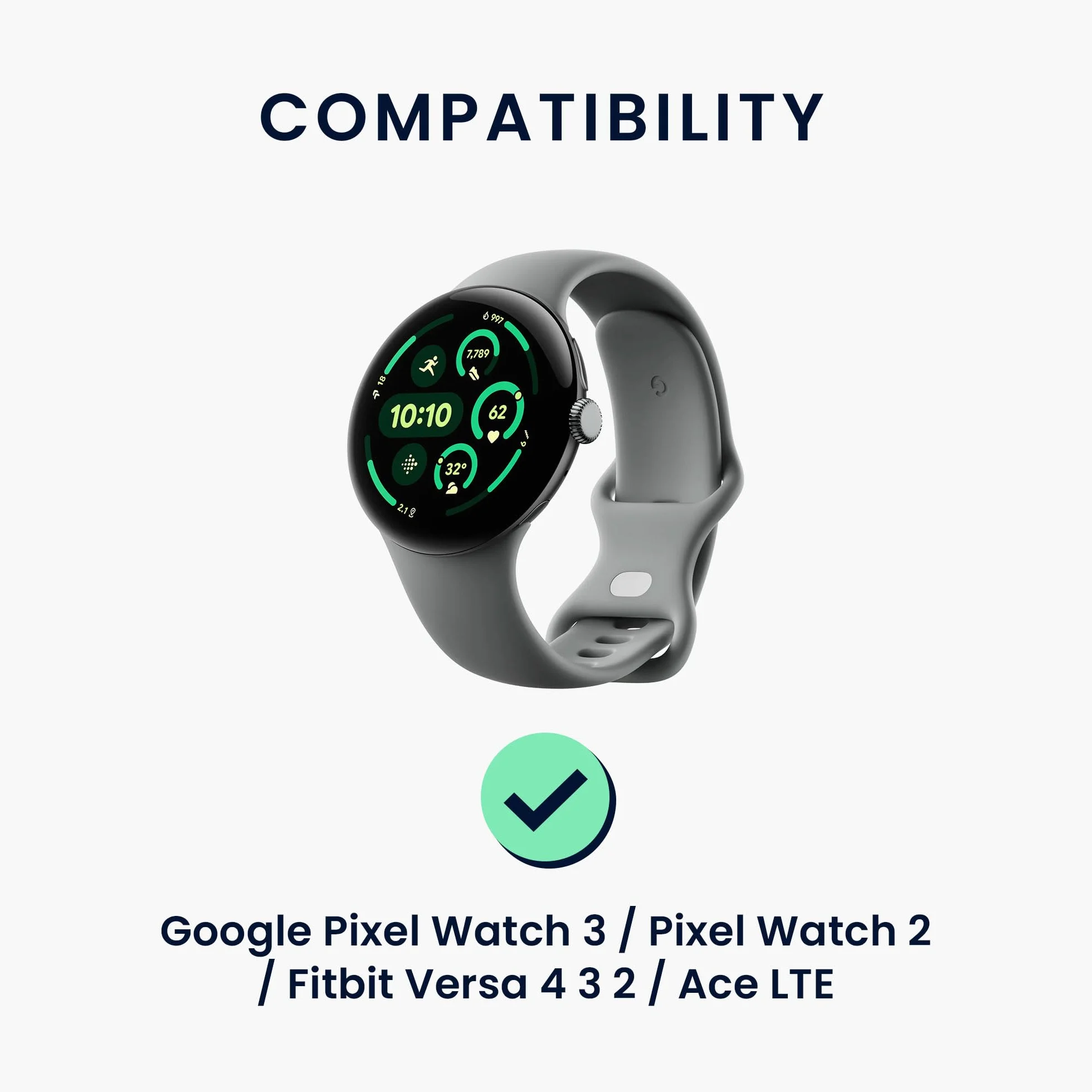 kwmobile Ładowarka do Google Pixel Watch 3 / Pixel Watch 2 / Fitbit Versa 4 3 2 / Ace LTE biała - kabel USB-C