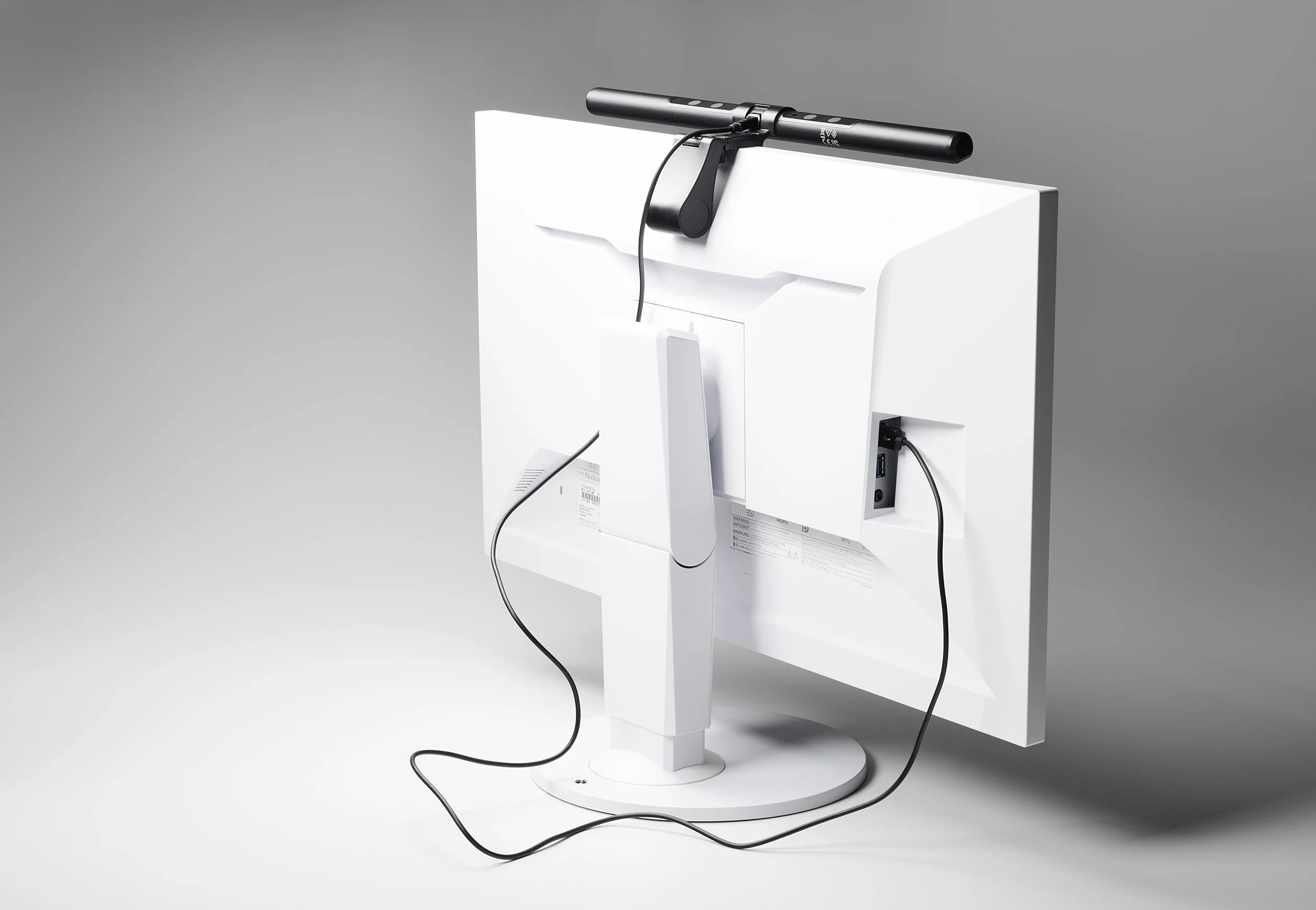Alco-Albert - lampa LED do monitora z zaciskiem 40 cm, czarna | Wykonana z aluminium, z portem USB, funkcją ściemniania i czujnikiem światła
