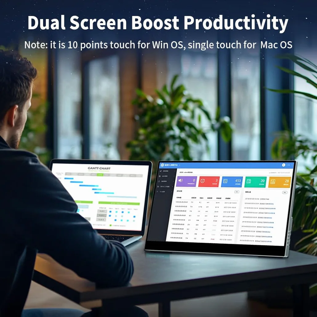Przenośny monitor 4K ekran dotykowy 17,3", 120 Hz, obsługa MPP Stylus | UHD |100% DCI-P3 |Anti-Glare Eye Care | VESA i Smart Cover | Mobile Monitor do laptopa, konsoli do gier PC