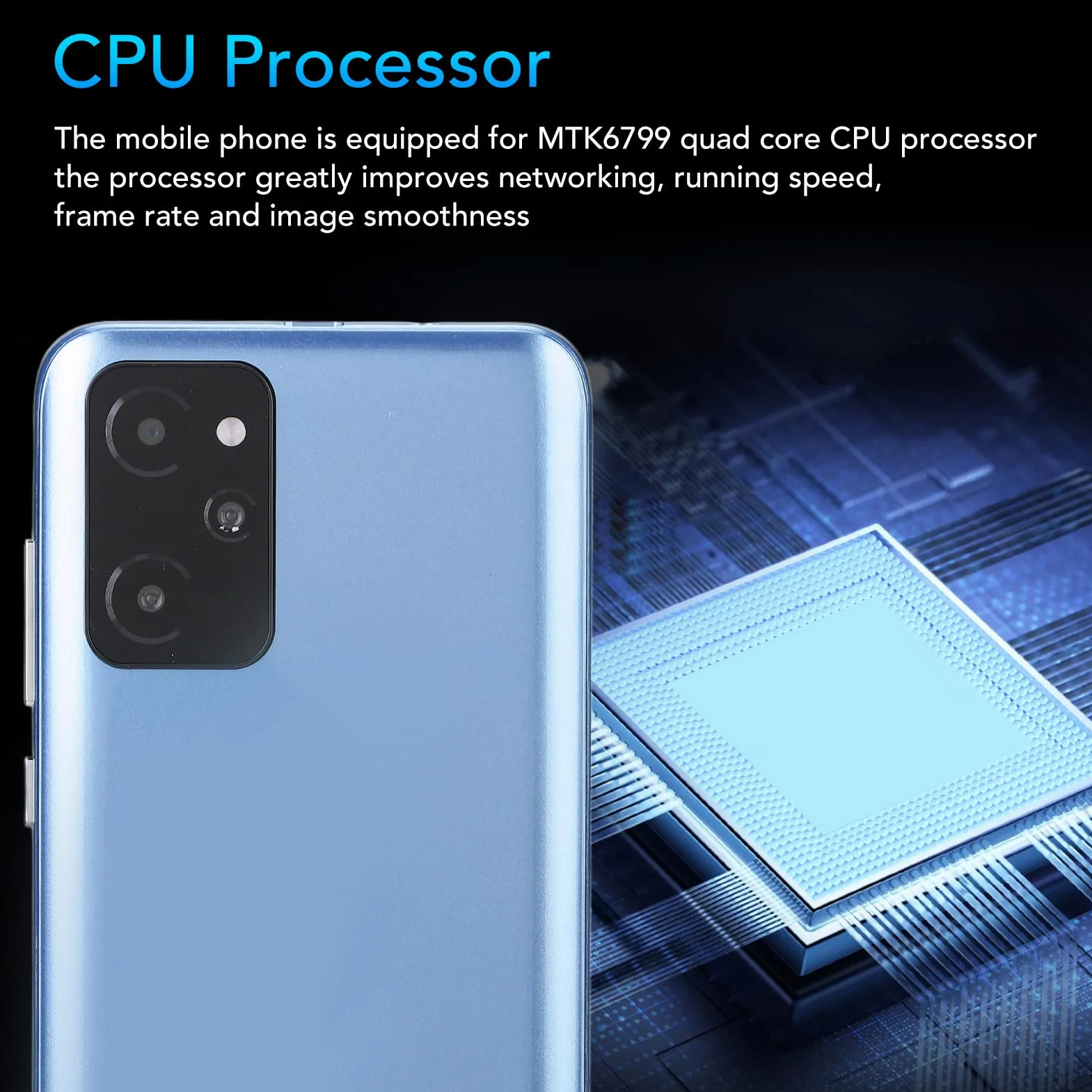 Odblokowany Smartfon, 4,66 Cala 2 GB RAM 32 GB ROM 2800 Mah Smart Dual Card Dual Standby Telefon Komórkowy, 2 MP Przedni Aparat 5 MP Tylny Aparat Smartphone, Rozpoznawanie Twarzy(Jasny niebieski)