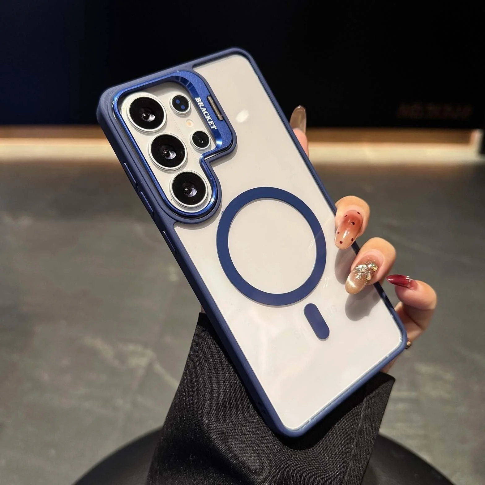 Generic etui kompatybilne z Samsung Galaxy S24 (kolor: ciemnoniebieski) futerał na obiektyw aparatu twardy tył twardy silikonowy futerał