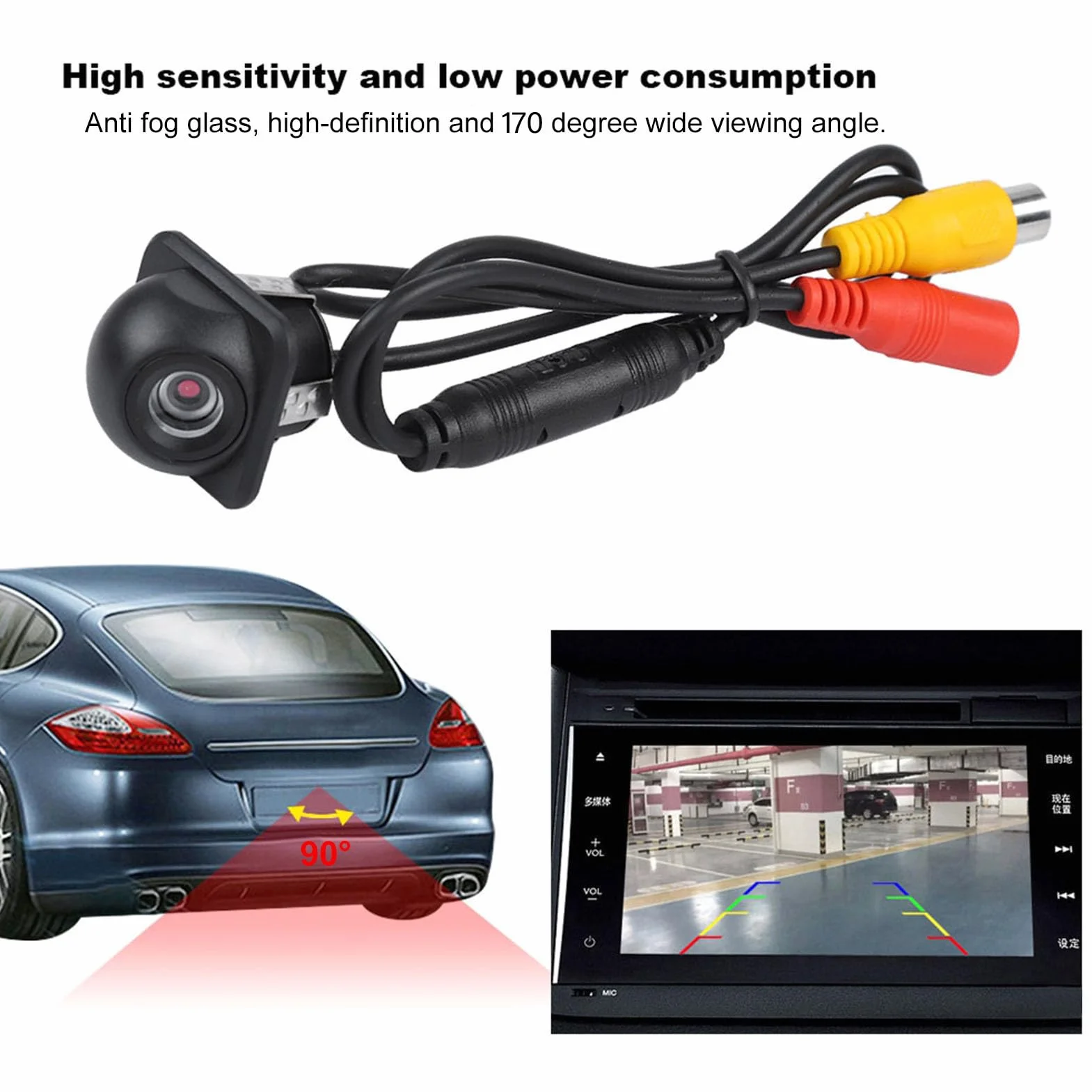 BuyWeek Kamera cofania 12V 170° HD wodoszczelna noktowizyjna do samochodu