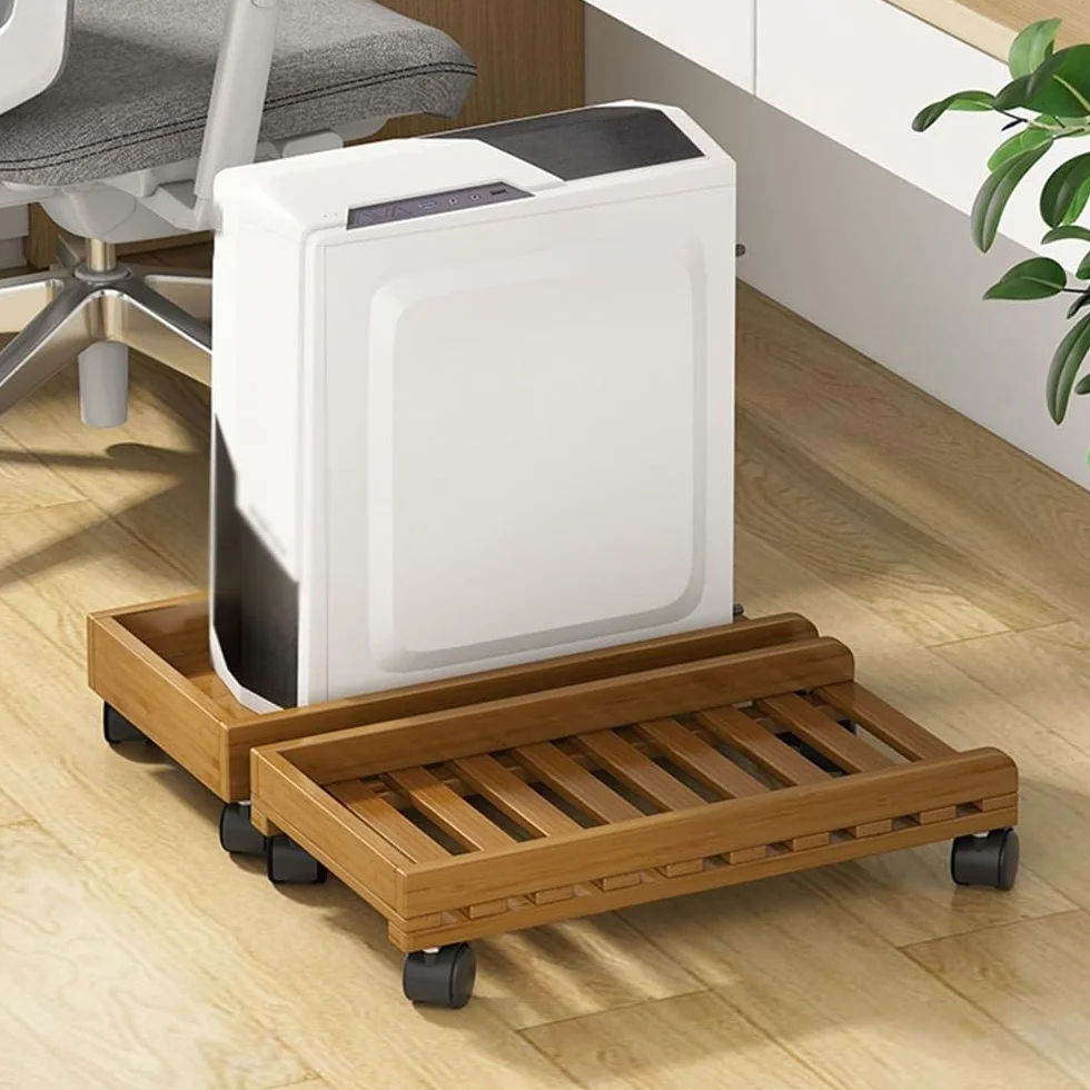 Stojak na PC do podłogi Podstawa na procesor Wózek na komputer PC Obudowa na komputer typu tower, uchwyt na wózek mobilny z kółkami z blokadą Prosty stojak na podwozie Stojak na procesor(Natural)