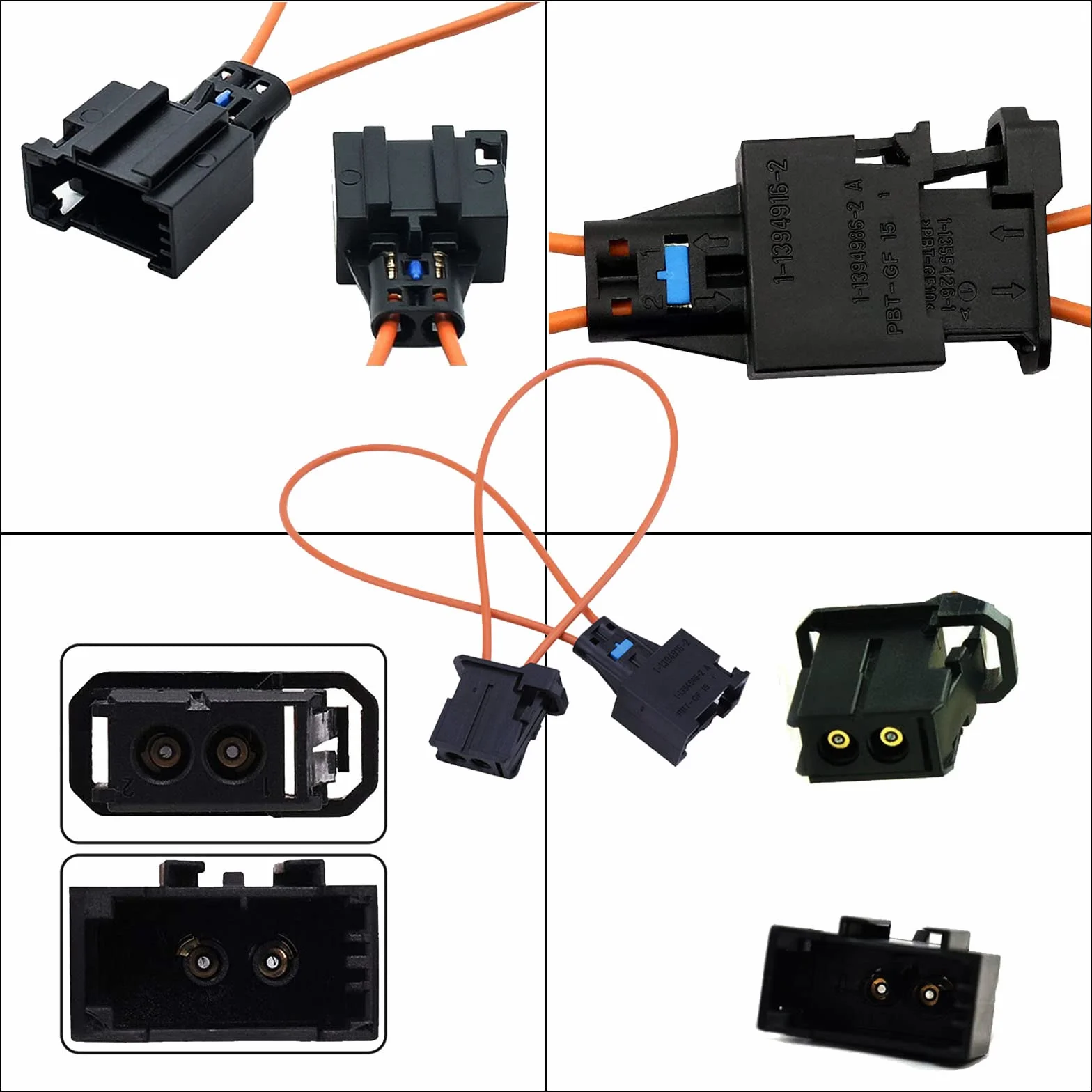 Airlxf większość pętli światłowodowych, 2 sztuki, uniwersalny adapter optyczny żeński i męski, kabel obejściowy do radia i audio, Mercedes-BMW, VW, Audi, Porsche, SOS FIX, 13,5 cm
