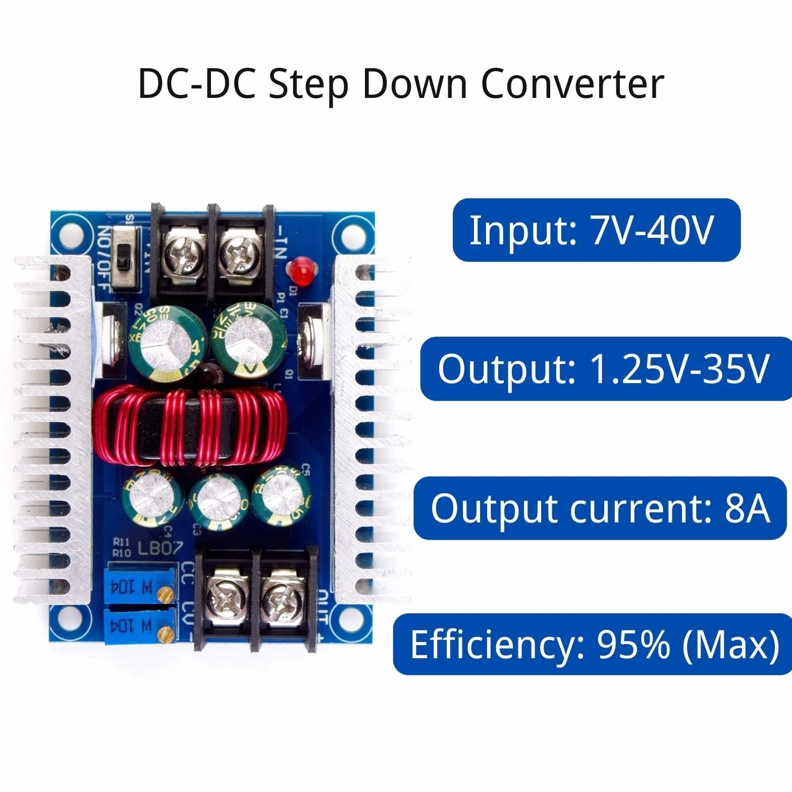 DC-DC Buck Converter 300W 20A 6V-40V do 1.2V-35V Step Down Regulator
