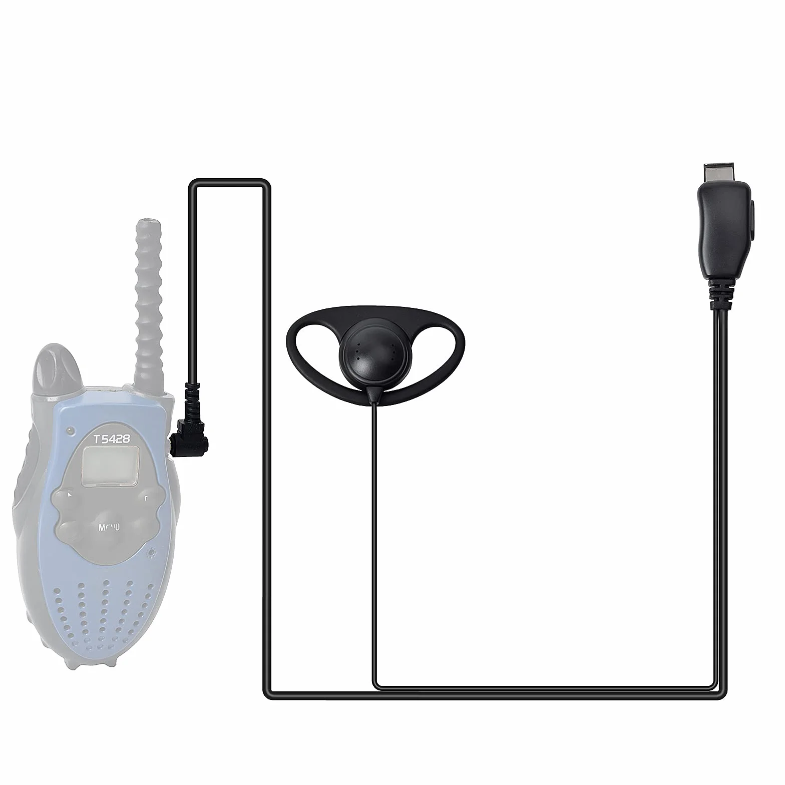 UAYESOK 1 pin 2,5 mm słuchawki bezpieczeństwa, Walkie Talkie zestaw słuchawkowy w kształcie litery D z mikrofonem do Motorola Talkabout TLKR T61 T62 T80 T81 T82 T92 Cobra krótkofalówka (1 sztuka)