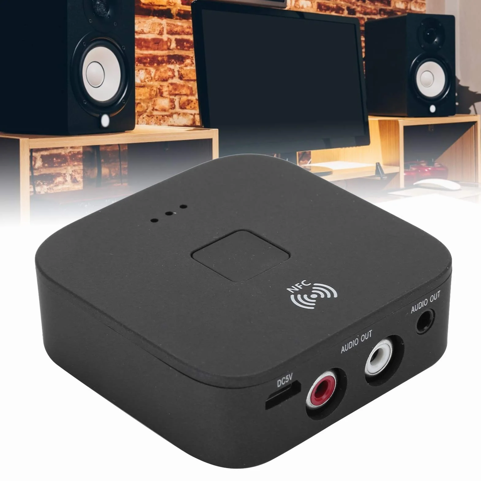 Odbiornik audio Bluetooth 5.0 z NFC, HiFi Bluetooth, jack 3,5 mm i RCA, kabel USB, odbiornik audio do telewizora, samochodu, głośników i urządzeń stereo