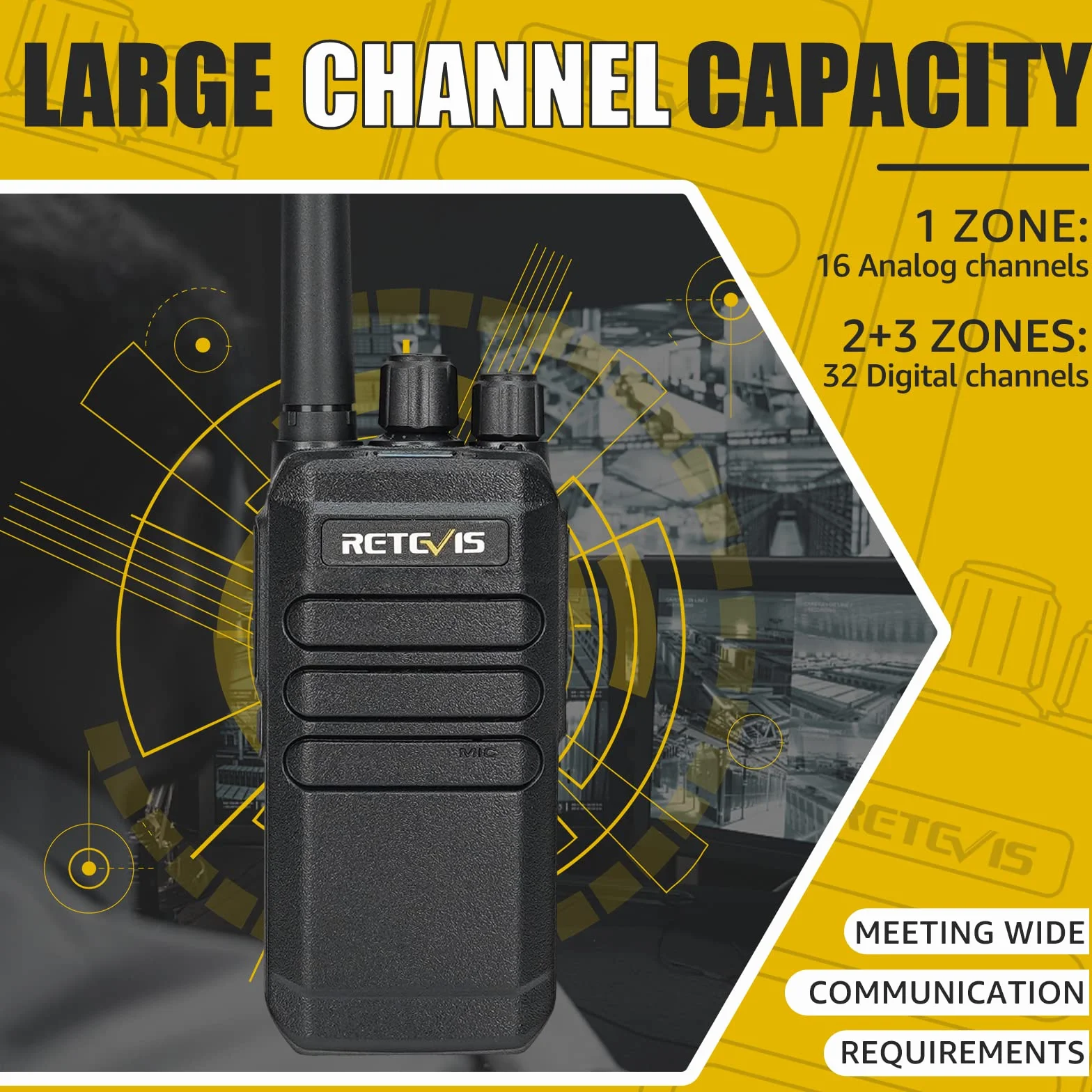 Retevis RT40 Walkie Talkie, PMR446 Bezlicencyjny ręczny radiotelefon, 48 kanałów DMR Digital Analog Ham Radio, 2000mAh Profesjonalny przenośny krótkofalówka dla bezpieczeństwa, szkoła (2 szt.)