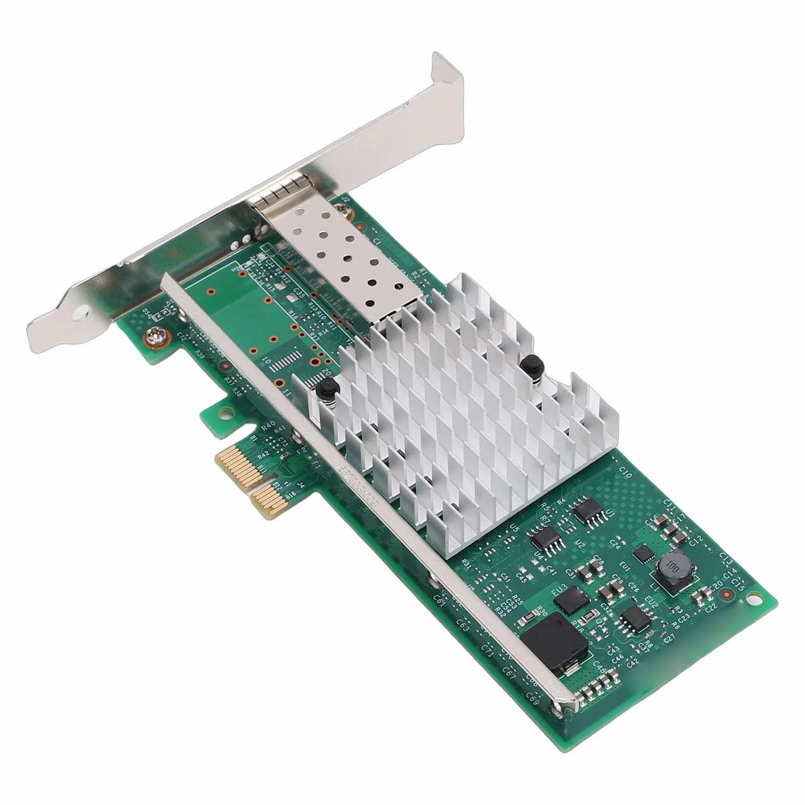 VBESTLIFE Karta Sieciowa 10G PCIE X1 z Portem SFP+, obsługą Adaptera Sieci światłowodowej Ethernet Chip 82599EN