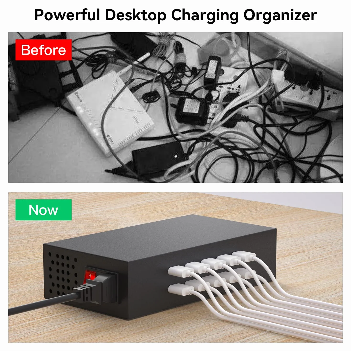 Stacja ładująca do wielu urządzeń, 10-portowa stacja ładująca USB 200W/20A, koncentrator ładowania USB 10 w 1, wiele stacji ładujących USB do iPhone'a, iPada, Samsung, tabletów