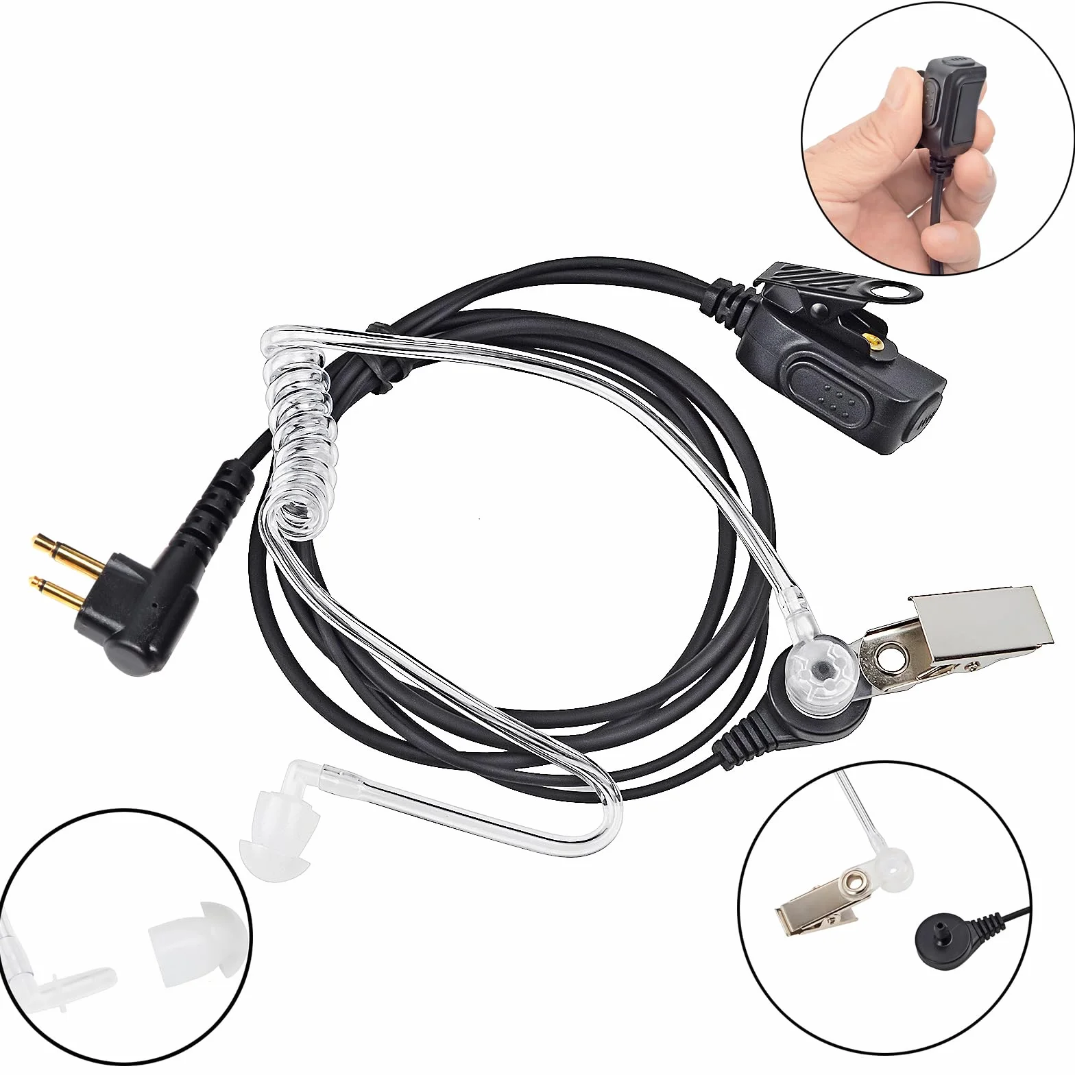 HYS Covert Air Tube Two Way Radio zestaw słuchawkowy kompatybilny z Motorola CP040 DP1400 GP2000 GP300 Walkie Talkie (1 sztuka)