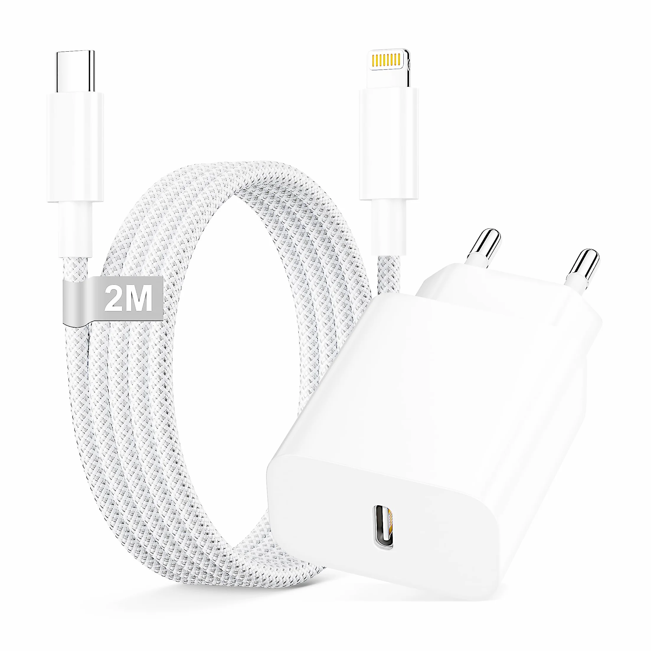 Szybka ładowarka 25W do iPhone'a, złącze USB-C z Kablem Lightning o Długości 2M do Modeli iPhone 14/14 Pro/13/13 mini/13 Pro/13 Pro Max/12/12 Pro/12 Pro Max/11/11 Pro/11 Pro Max