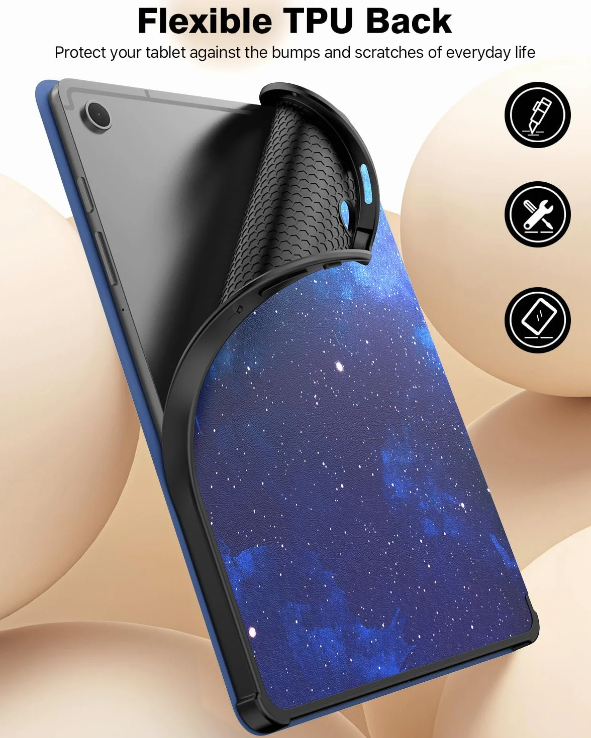 TiMOVO Etui Samsung Galaxy Tab S10 Lite 10,9 cala 2025 SM-X400/X406 z uchwytem S Pen, Cienki futerał ochronny TPU Auto aktywacja/uśpienie, niebieskie