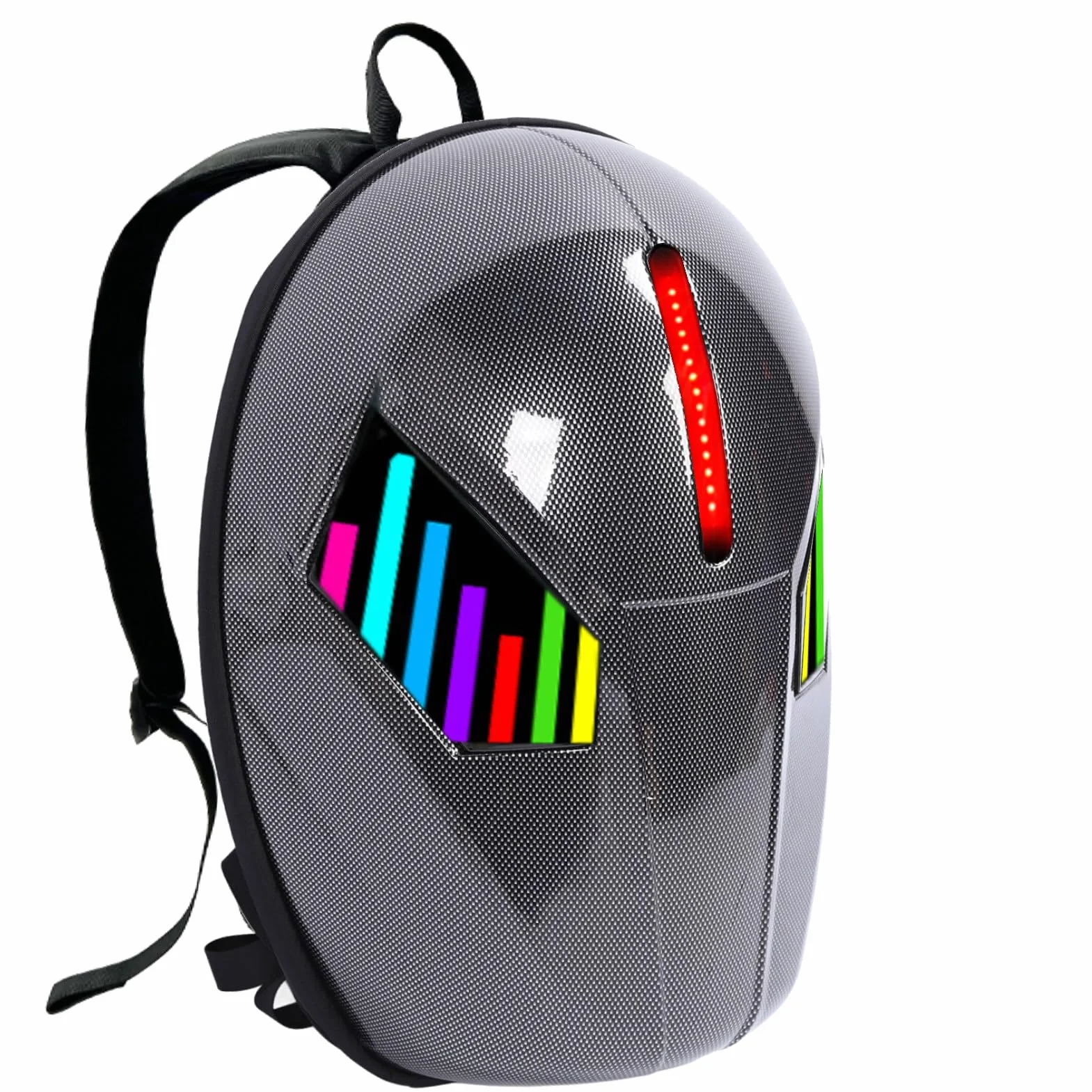 Hyuduo Plecak LED, Plecak Motocyklowy z twardą obudową 3D i Programowalnym Ekranem, Torba na Laptopa o Dużej Pojemności dla Mężczyzn, z Miejscem do Przechowywania 19,69 Cala,
