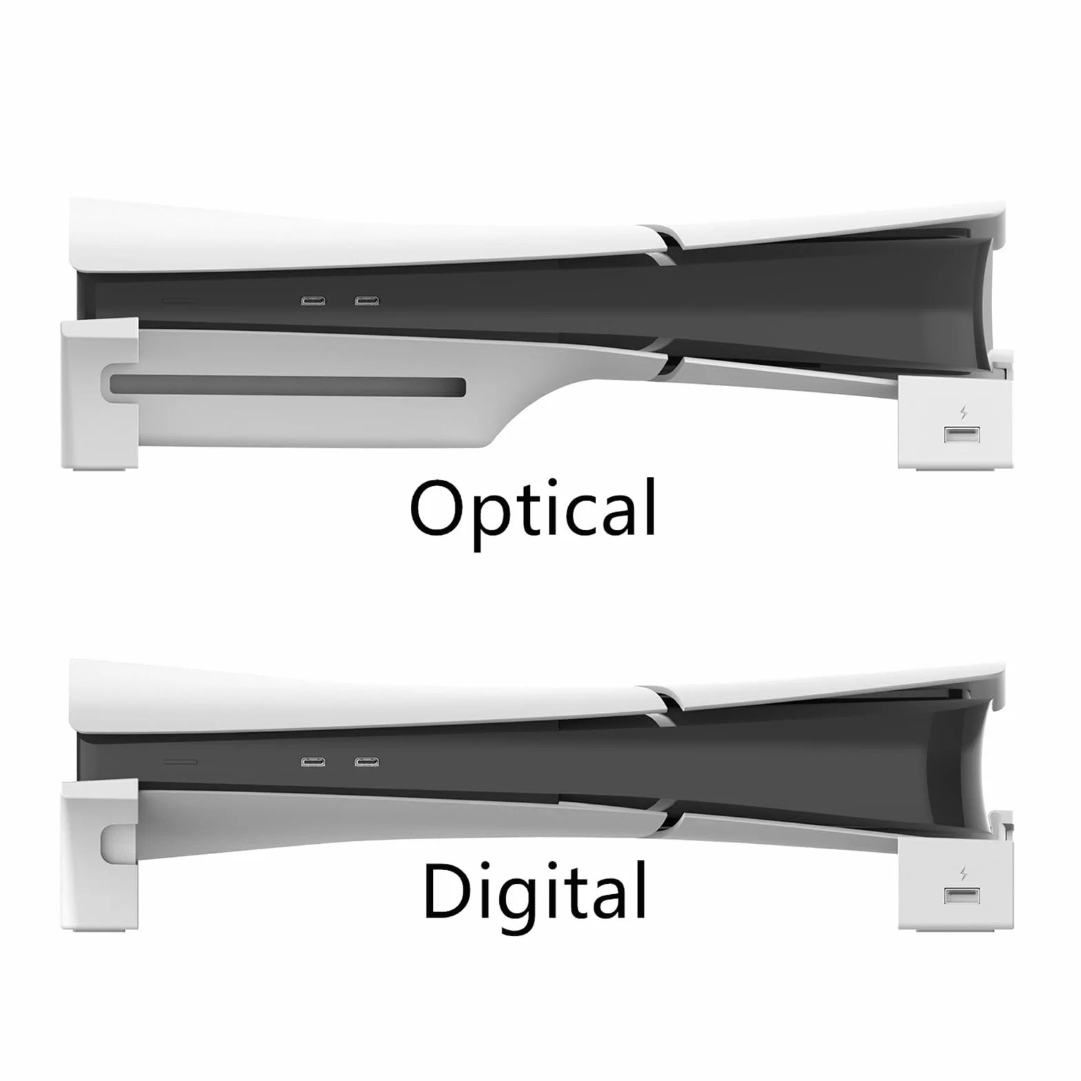TECKEEN Poziomy stojak z 4 przedłużaczami USB HUB ładowarka port konsola uchwyt do konsoli PS5 Slim