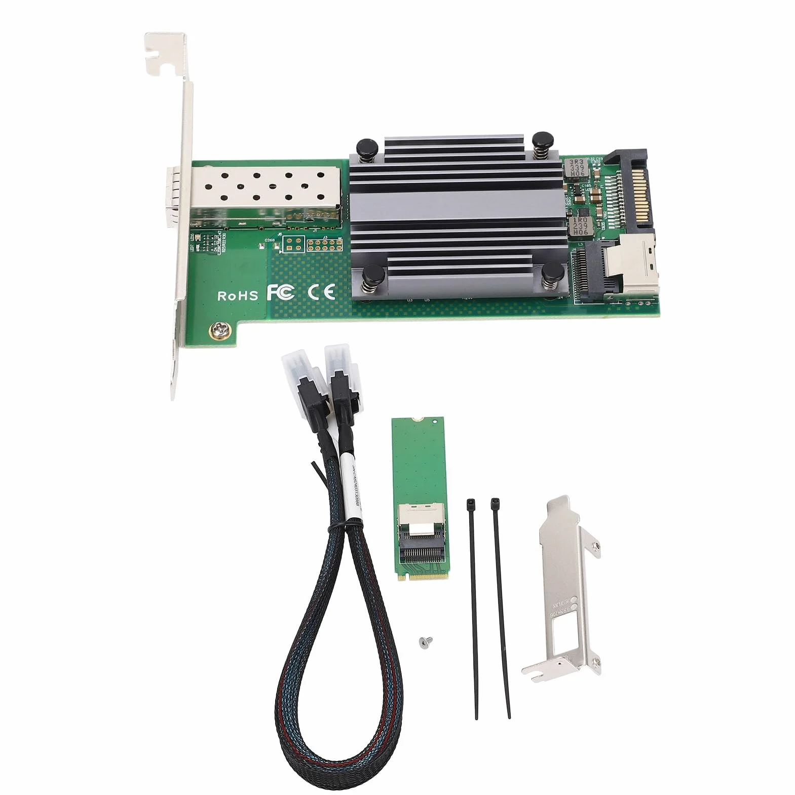 Karta sieciowa Ethernet M.2 do 10 GB B+M Key 82599‑1 SFP Industrial Control Server Network Card Network, pojedynczy port SFP+, dla Wins 7/8/8.1/10