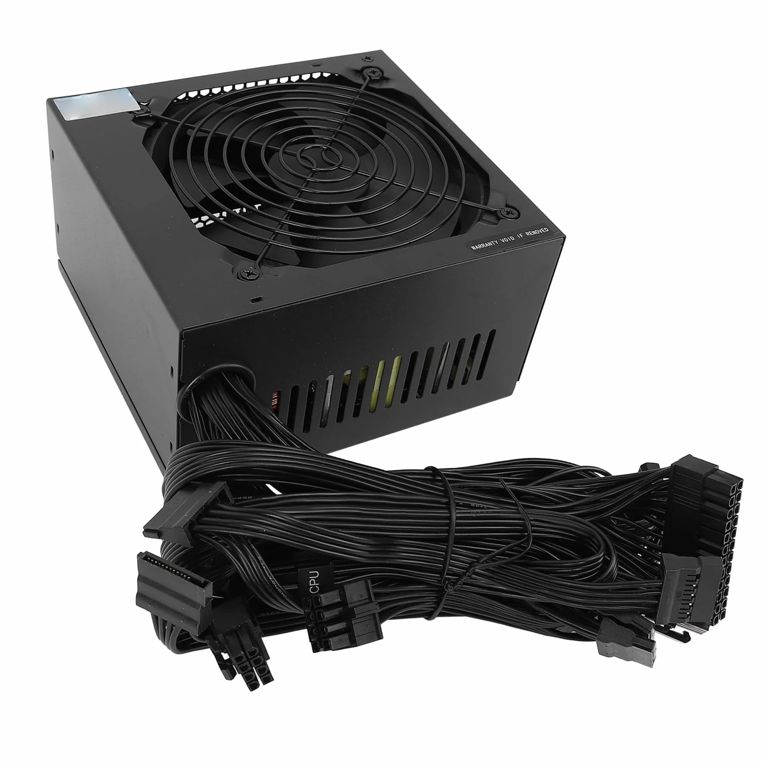 Emoshayoga Zasilacz Komputerowy o Mocy 600 W, Wydajny i Niezawodny Zasilacz do Komputerów Stacjonarnych do Gier z Czarnym Wentylatorem 12 Cm ze Stopu Aluminium