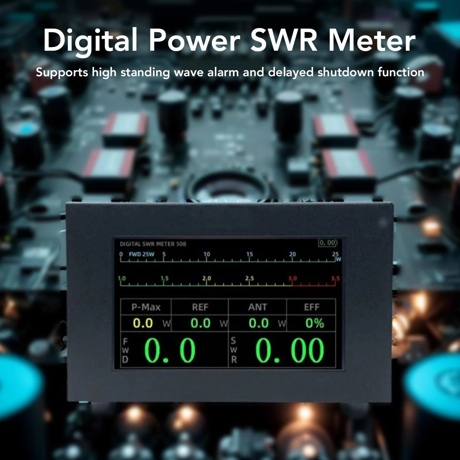 Eujgoov Miernik mocy SWR 200 W, cyfrowy, IPS, typ C, 1,8-54 MHz, czarny