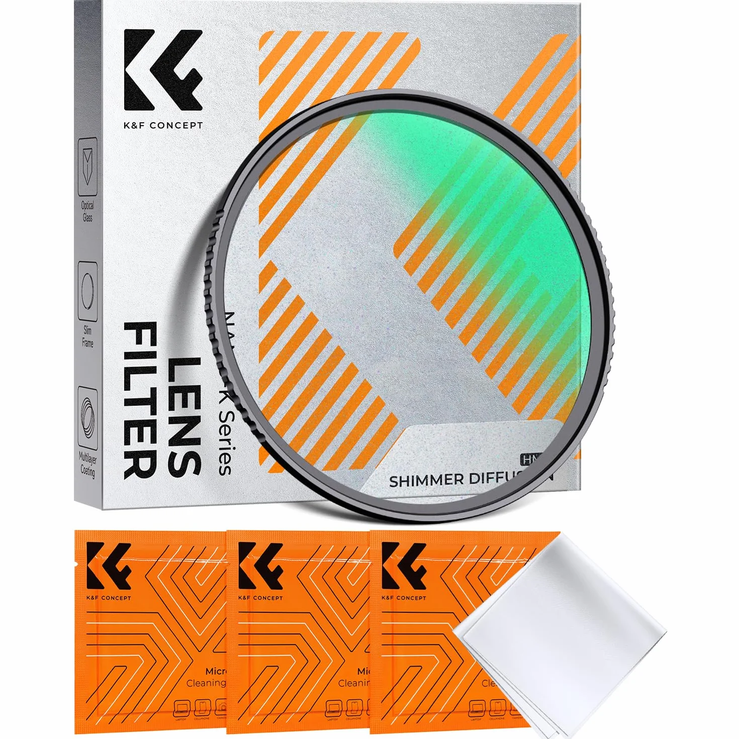 K&F CONCEPT 58 mm Shimmer Diffusion 1 Filtr Glimmer Dreamy Cinematic Effect | Wielowarstwowe szkło optyczne, do portretów, fotografów wideo, vlogerów, filtr obiektywu aparatu Nano-K Series FE306