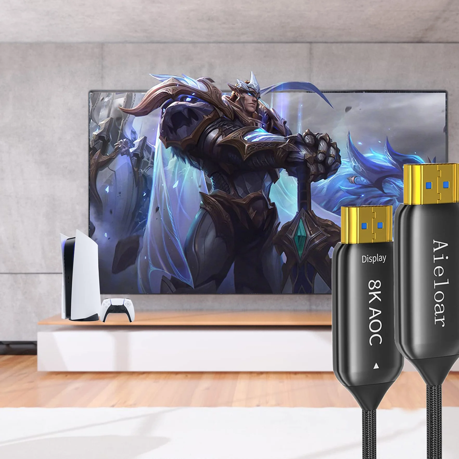 Kabel HDMI 2.1, 8K@60Hz 4K@120Hz Dynamic HDR 10, eARC, HDCP2.2, rozdzielczość 4:4: 4 7680x4320, 48Gbps włókno optyczne HDMI 2.1 do telewizora PS5/8K TV(20M/65FT)