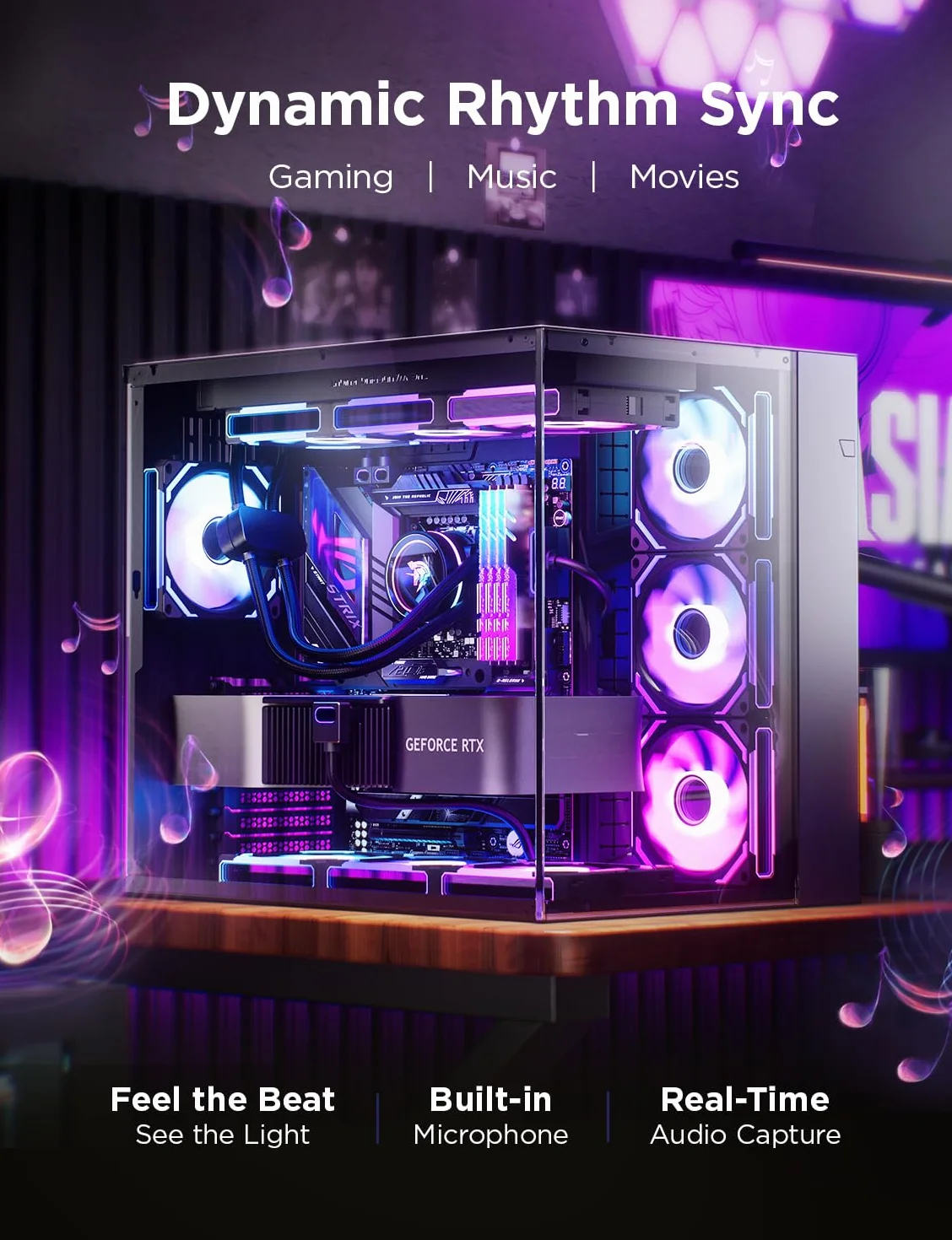 AsiaHorse COSMIQ wentylator do komputera RGB 120 mm, wentylator obudowy 3 sztuki, ARGB Daisy Chain PC wentylator [Infinity Mirror] [FDB] 2000 RPM/68,5 CFM/24 diody LED 4 piny PWN i 5 V 3-pinowe ARGB z