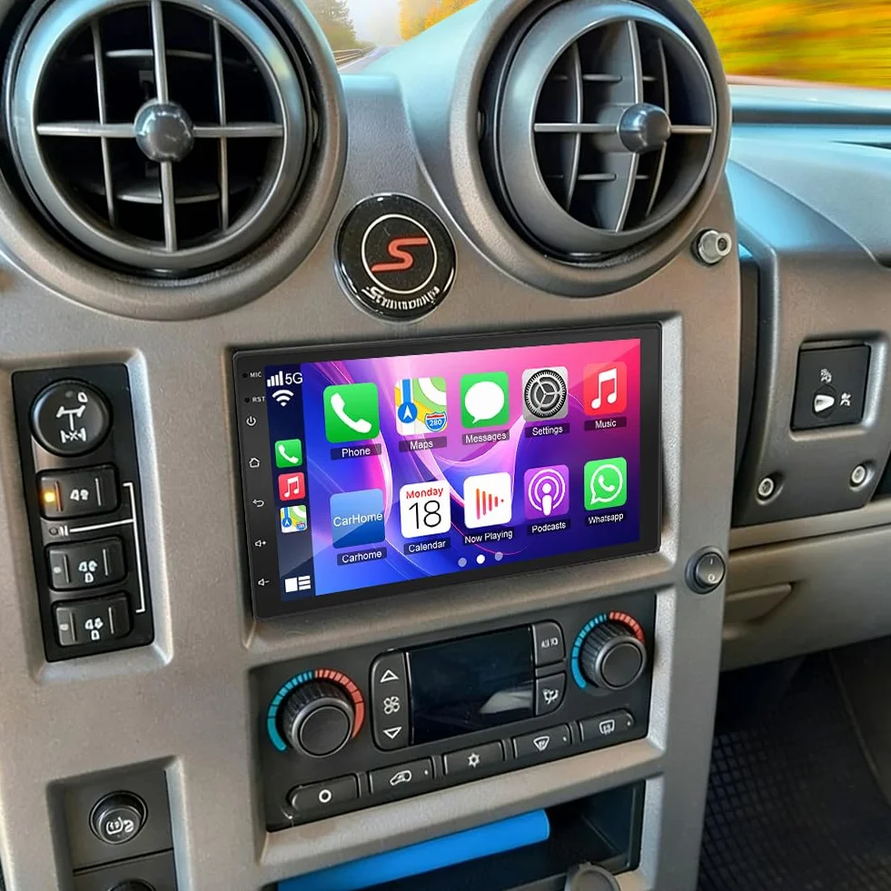 2+32G Android 15 radio samochodowe do Hummer H2 2003-2006 z Carplay Android Auto | 7-calowy ekran dotykowy Auto Stereo Display Player Radio GPS Navigation Head Unit z SWC FM RDS MirrorLink Split Screen
