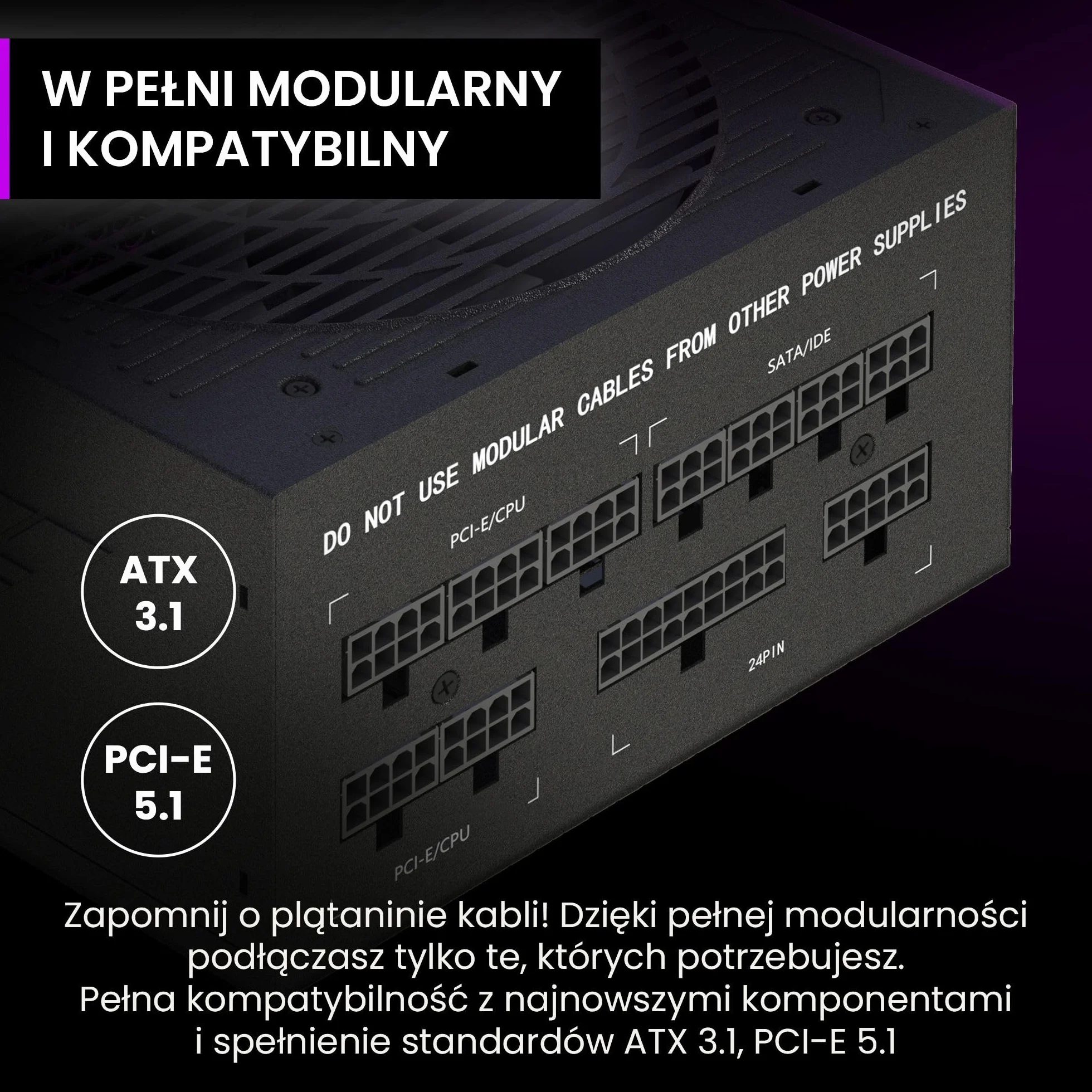 PREYON Zasilacz Komputerowy PC PSU 750W Bronze ATX Gaming Power Supply 12V PCI-e 2.5 Modularny Cicha Praca Wentylator 120 mm Japońskie Komponenty Stabilny Kompaktowy Nowoczesny – Eagle Power Czarny