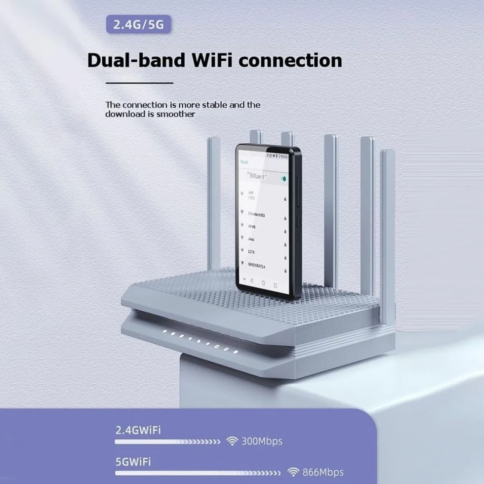 Gniazdo karty TF MP4 przenośny odtwarzacz 32 GB z ekranem 5,0 Android 9.0, funkcja Bluetooth WiFi Audio E-Book