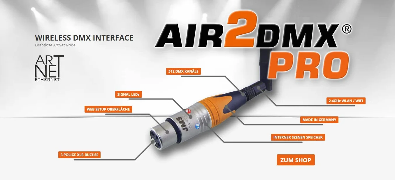 JMS AIR2DMX PRO HR WLAN Interfejs ArtNet Węzeł DMX