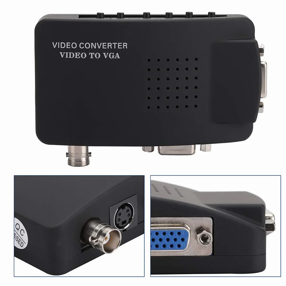Adapter Konwertera Wideo BNC S na VGA HD do Monitora Komputera PC z wtyczką EU