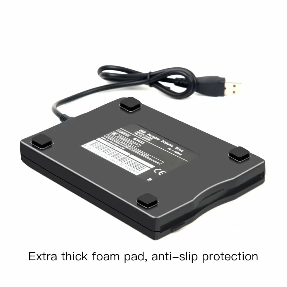 Przenośny zewnętrzny napęd dyskietek USB 3,5 cala FDD 1,44 MB do laptopów z systemem Windows 10/7/8/XP/Vista, Plug and Play, nie wymaga dodatkowego sterownika - czarny..