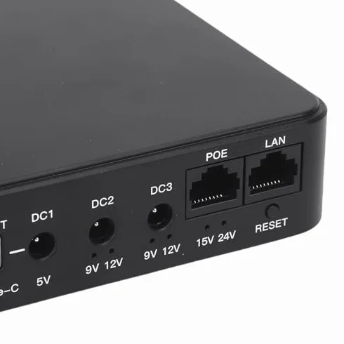 18000 MAh LI Baterie 6 Portów DC5V 9V 12V PoE 15V 24 V USB Typ C 5V Wyjścia Nieprzestrzenne Zasilanie do Routere Mini DC UPS do Tworzenia Kopii Zapasowej do Biura Domowego