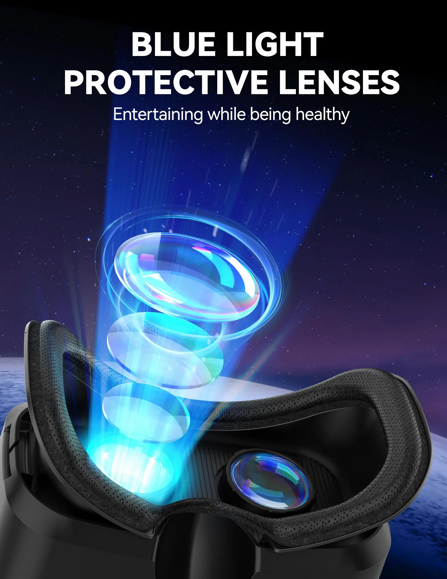 TECKNET Okulary VR do telefonów komórkowych, okulary 3D Virtual Reality z HD 110° FOV, ochrona przed niebieskim światłem i regulowanymi biegami, wygodne szkło VR do iPhone'ów, smartfonów Samsung i