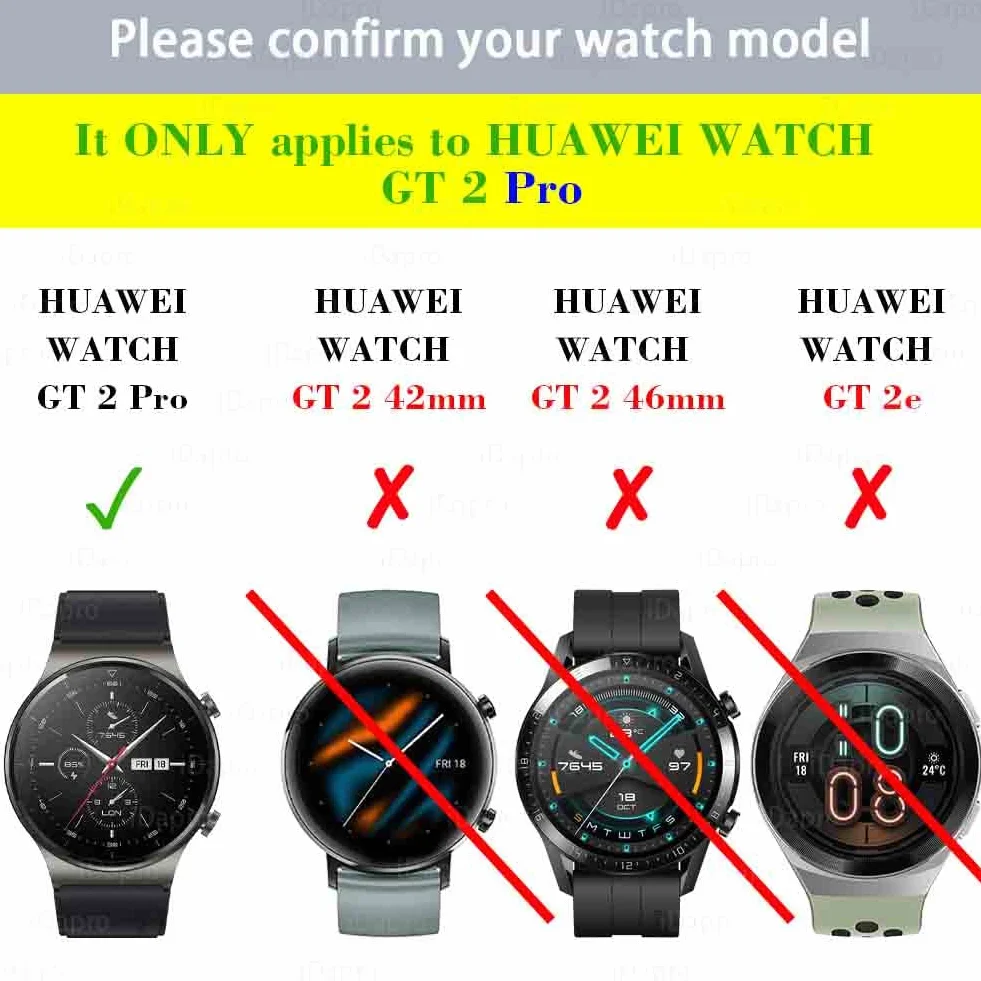 iDaPro Ochraniacz ekranu do smartwatcha Huawei GT 2 Pro GT2 Pro, 4 sztuki, szkło hartowane, odporne na zarysowania, bez pęcherzyków powietrza, łatwa instalacja