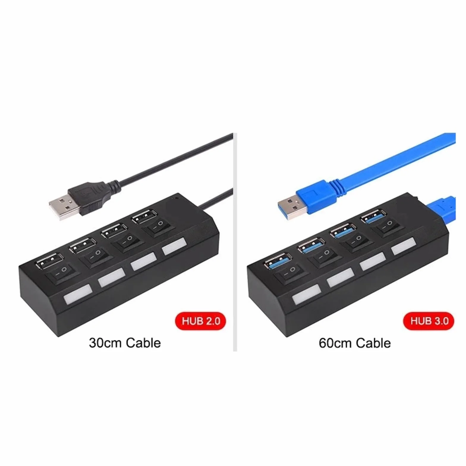 HUB USB 2.0/3.0 Multi 4 7 Port Z Zasilaczem Do Komputera PC Akcesoria Laptopa Splitter Usb Multiple Hab MożLiwość Szybkiego łAdowania(3.0 4 Port Black)