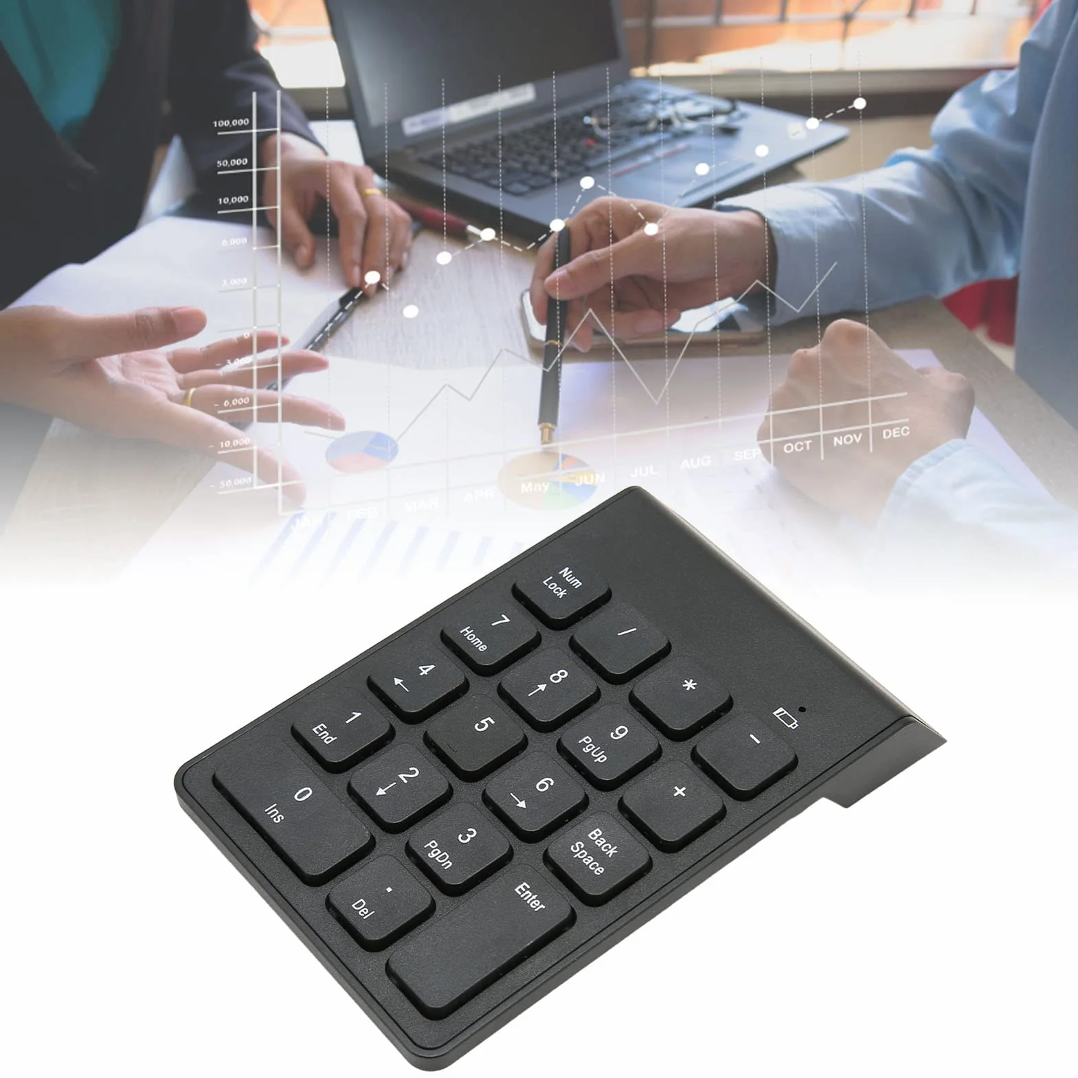 Mini Klawiatura Numeryczna 2.4G Wireless 18 Klawiszy USB Ergonomiczna Przenośna do Laptopa PC Ciche Klawisze