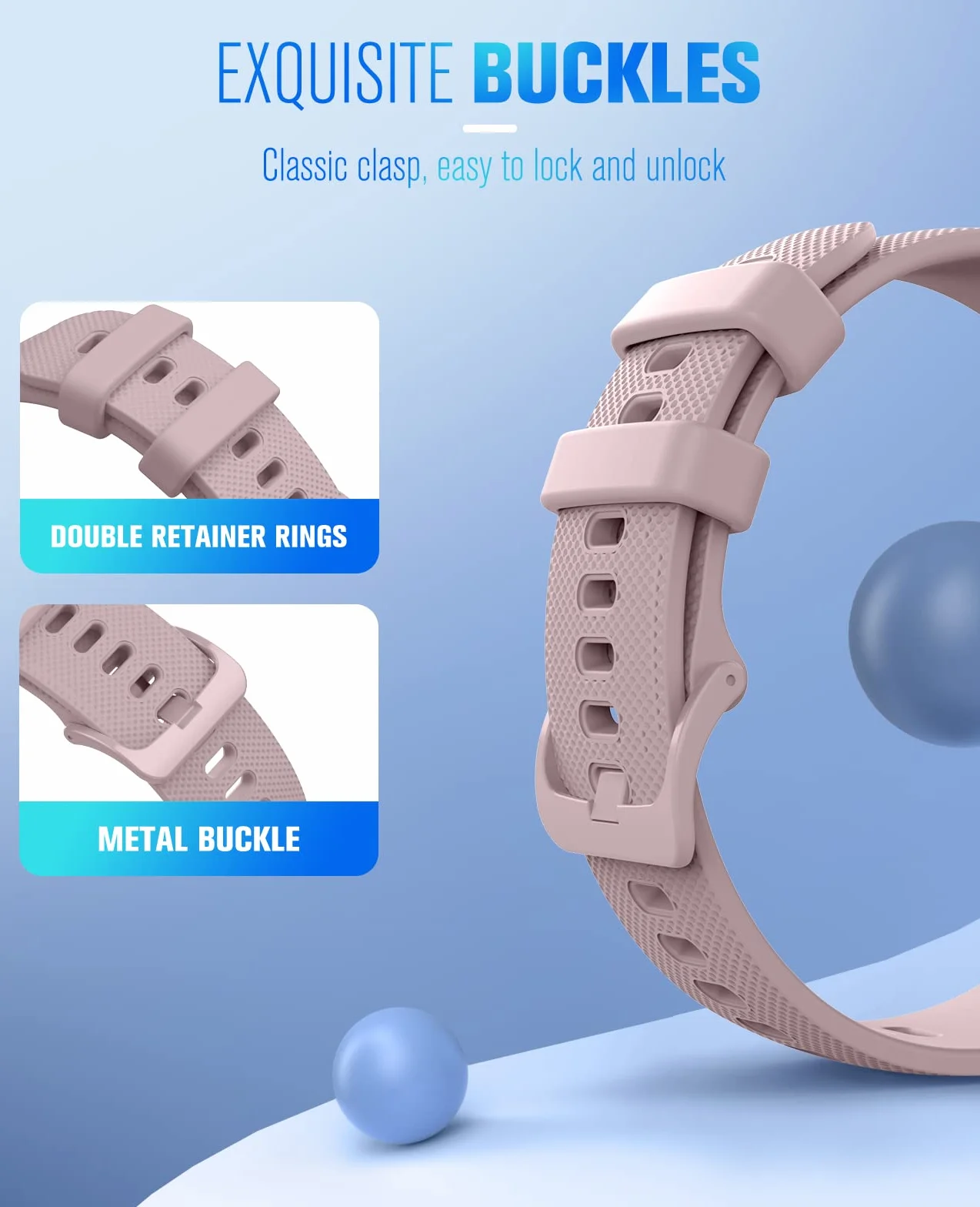 MoKo Watch Band Compatible with Garmin Vivoactive 4S/Venu 4 41mm/3S/2S/Forerunner 265S/255S/255S Music/Vivomove 3S, 18mm Soft Silicone Replacement Watch Band Sport Wristband