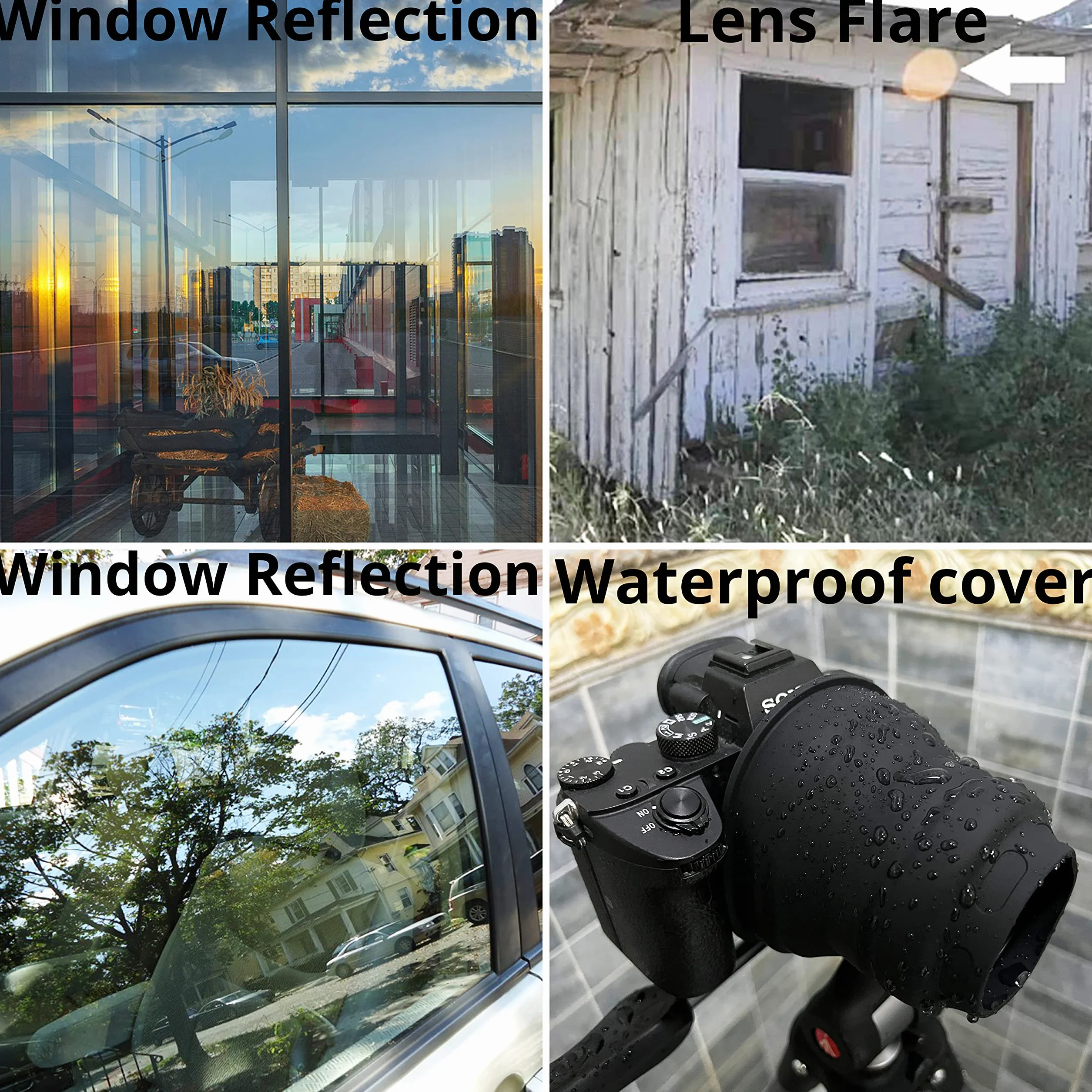 Składana antyrefleksyjna osłona obiektywu, pasuje do 99% soczewek i filtrów, chroni obiektyw przed odbiciem, deszczem, kurzem, odchodami ptaków (M | Φ: 72-112 mm)