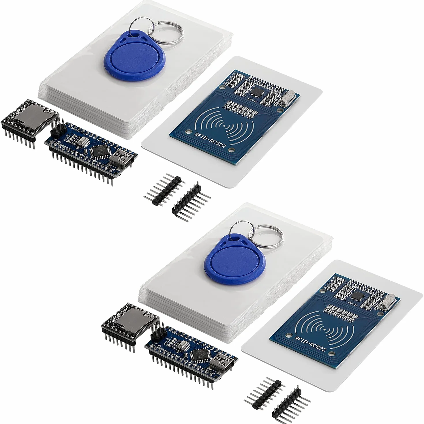 AZDelivery 2 x Zestaw TonUINO (odtwarzacz Mp3, AZ-Nano V3-Board, zestaw RFID i karty RFID 13,56 MHz) kompatybilny z Arduino zawiera E-Book!