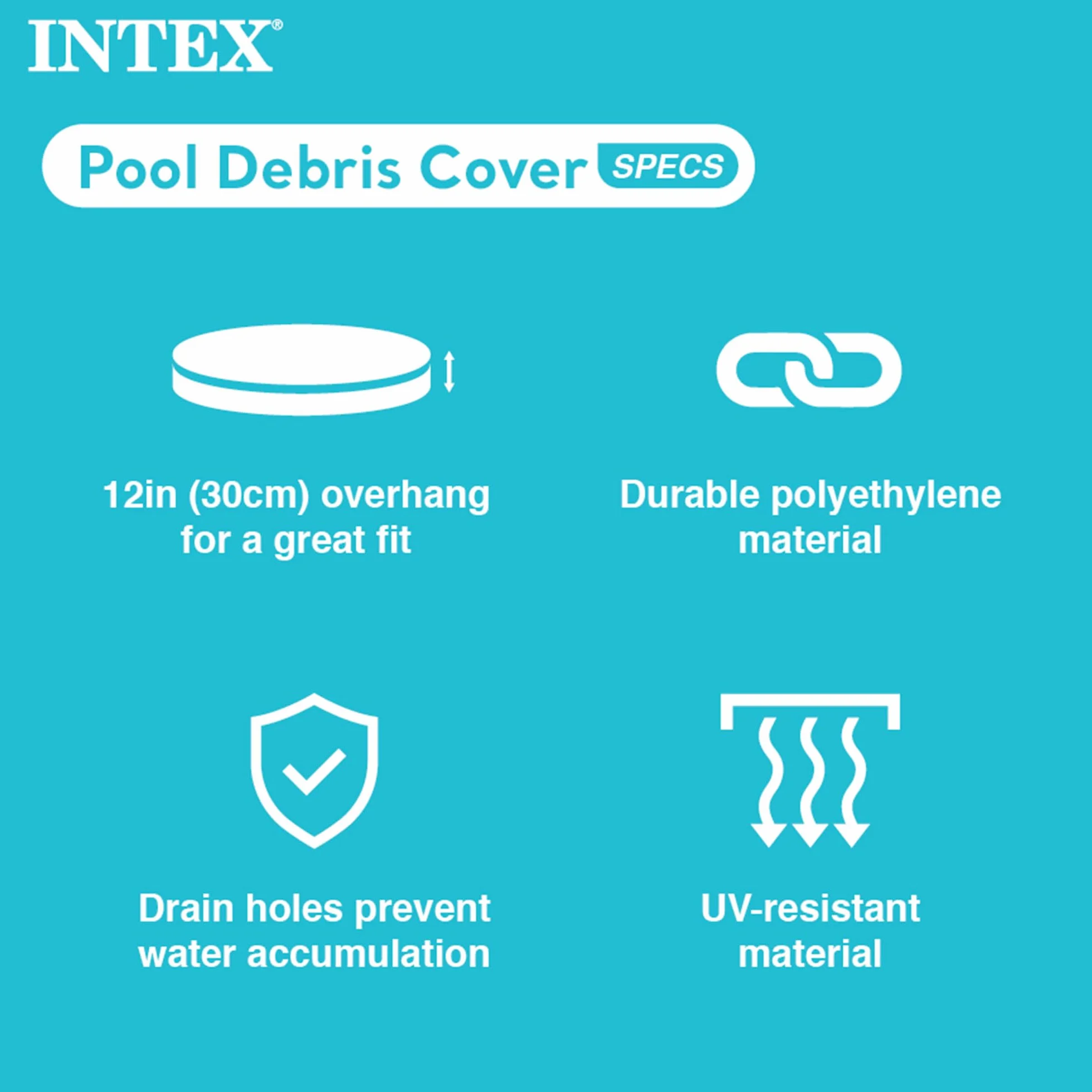 Intex 28020 Pokrowiec na basen Easy, PVC, niebieski, 244 cm