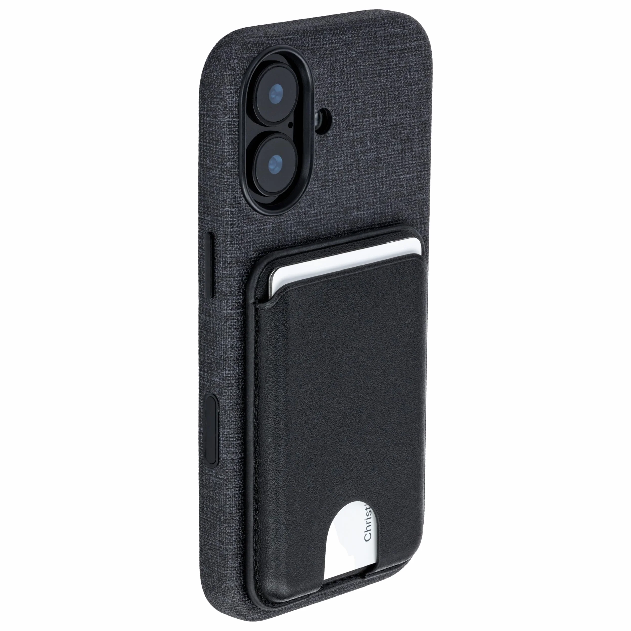 Dockem Etui ze Skóry Syntetycznej do iPhone 17 Kompatybilne z MagSafe, z Pojemnościowym Przyciskiem Sterowania Aparatem (MSVL, Węglowa Czerń)