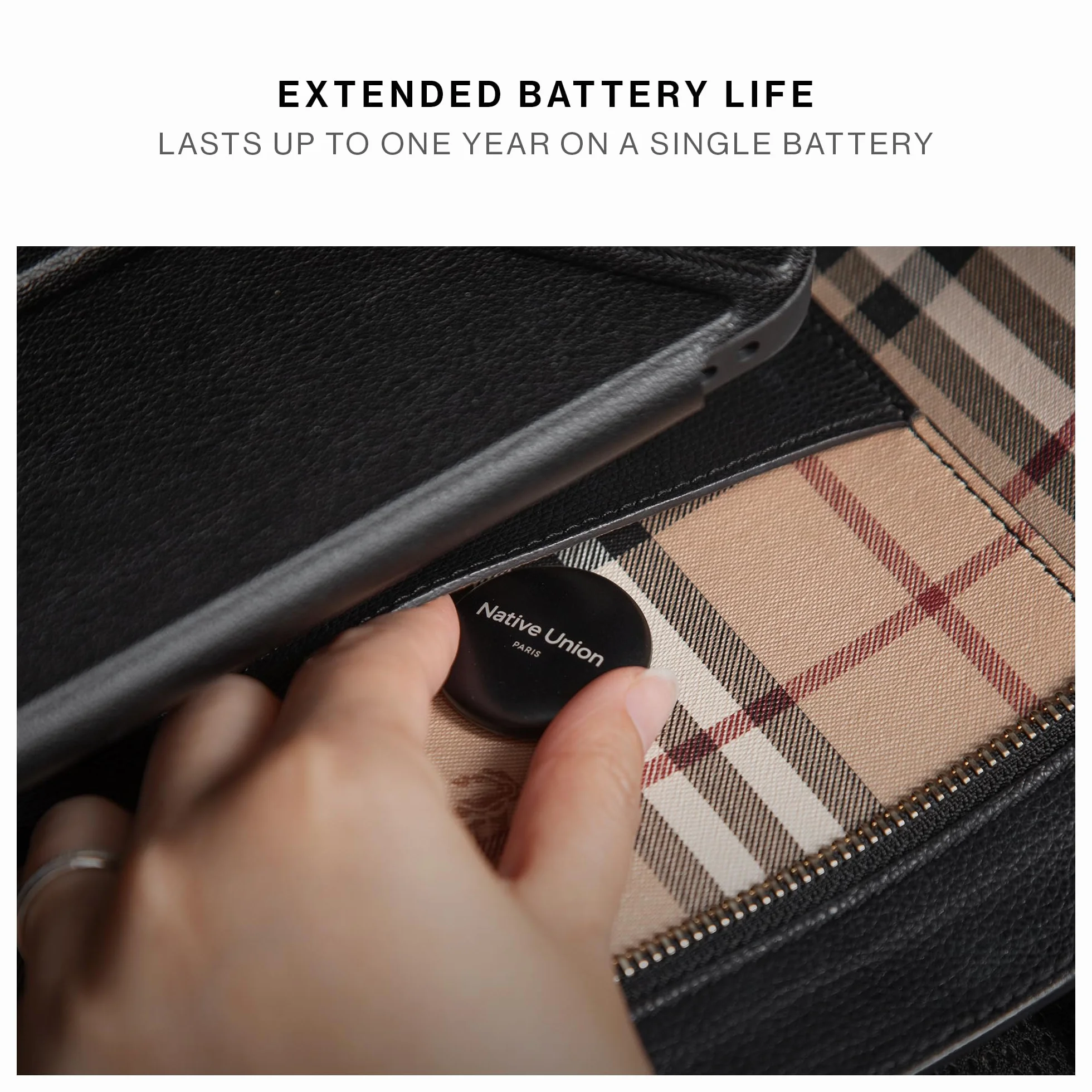 Native Union Find It Tag – Bluetooth Lokalizator – Znajdź Klucze, Plecak, Walizki – Kompatybilny z Apple Find My – Smukły design – Wymienna bateria na 1 rok – Głośny alarm