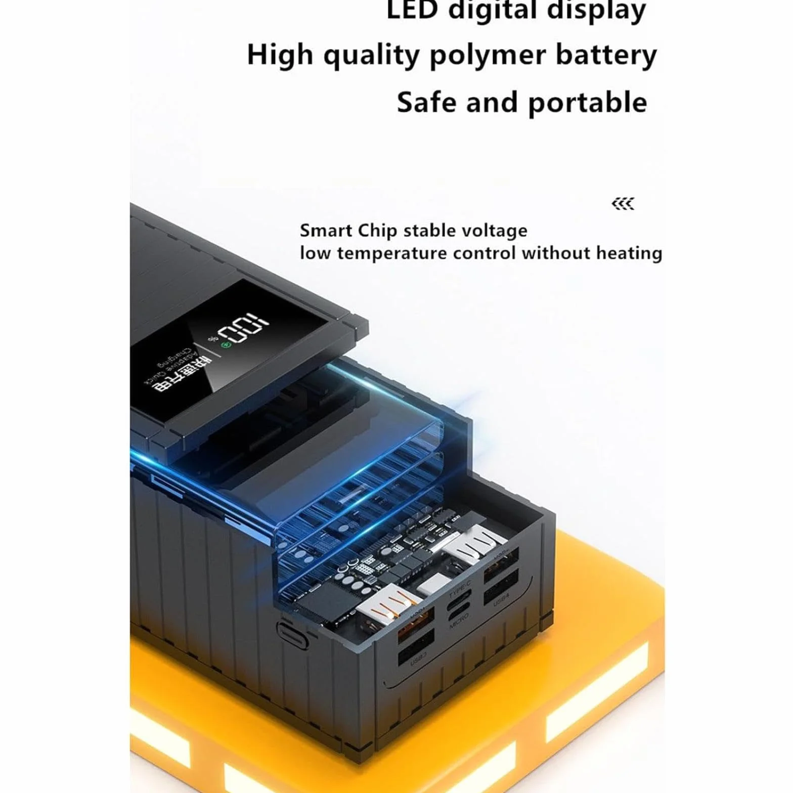 Powerbank Powerbank/66 W super szybkie ładowanie 100000 mAh cyfrowy wyświetlacz pojemnik powerbank 1w20.000 zewnętrzny zasilacz mobilny o dużej pojemności (20000 mAh/biały)