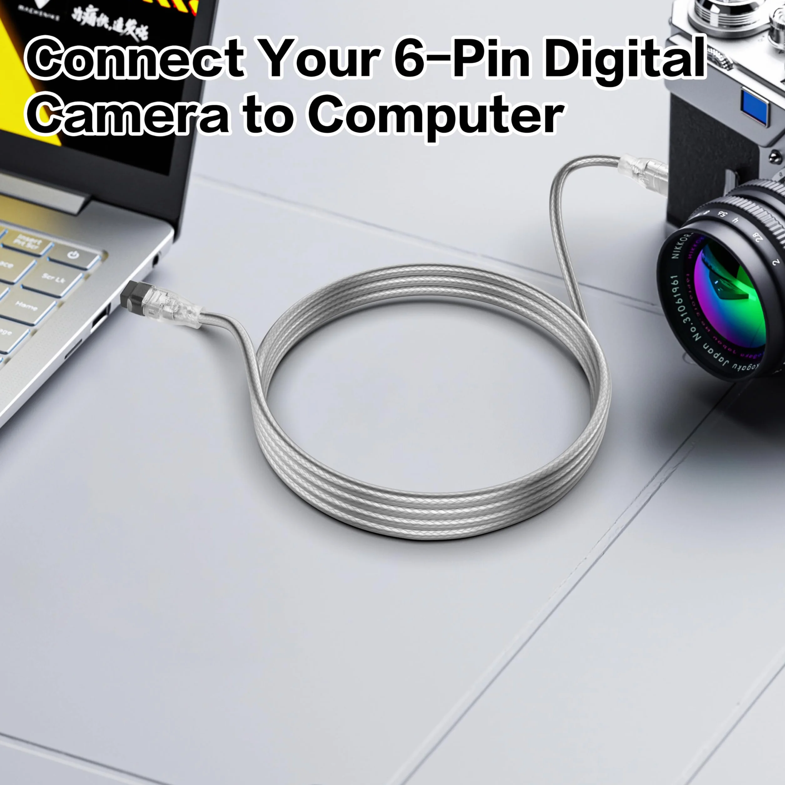 YAODHAOD Firewire IEEE 1394 kabel 9-pinowy do 9-pinowego do komputera i kamery (6 pinów do 4 pinów)